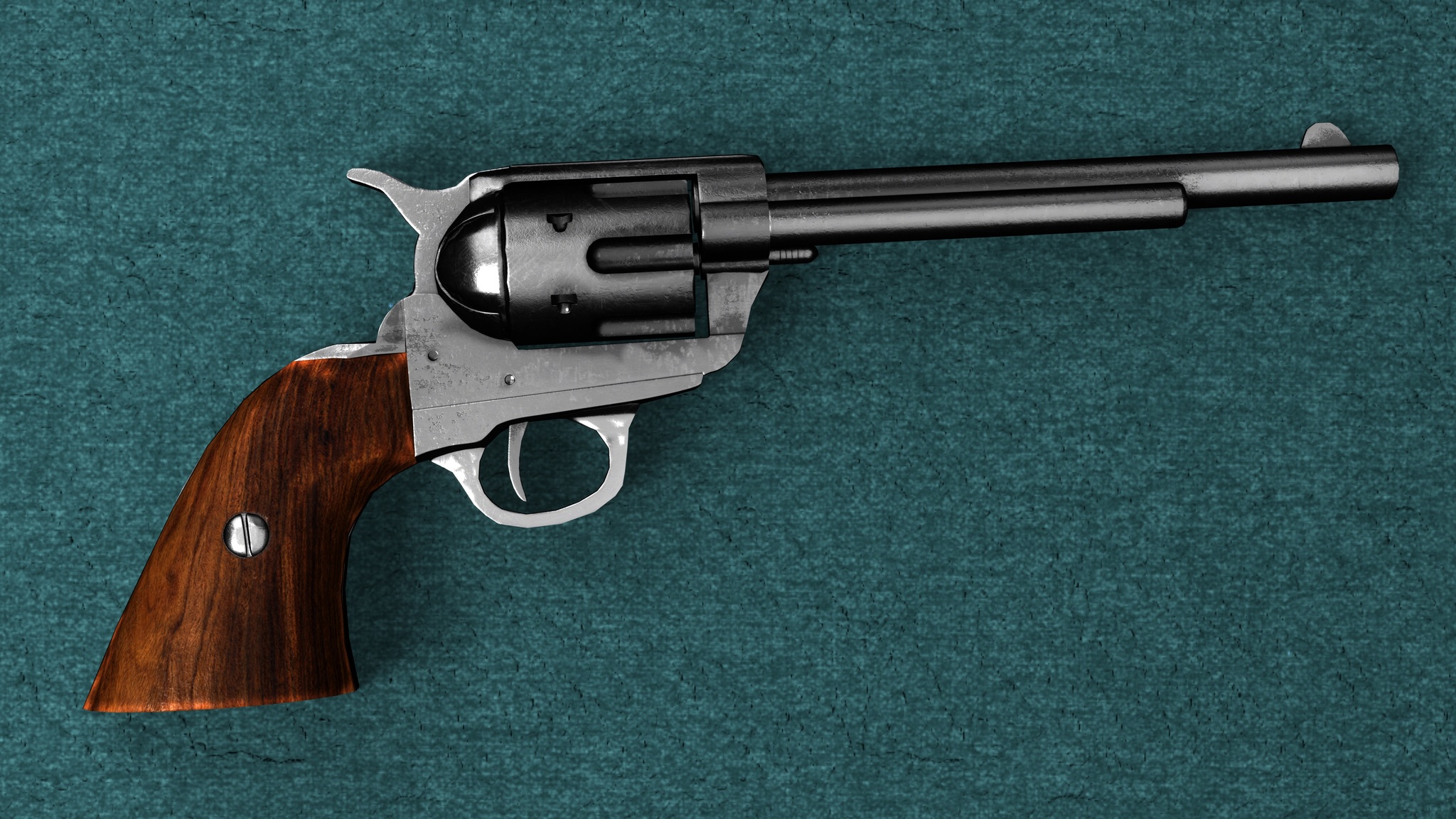 Colt Peacemaker .45 revolver 3D model - My, 3D modeling, Blender, Quixel, Weapon, Longpost