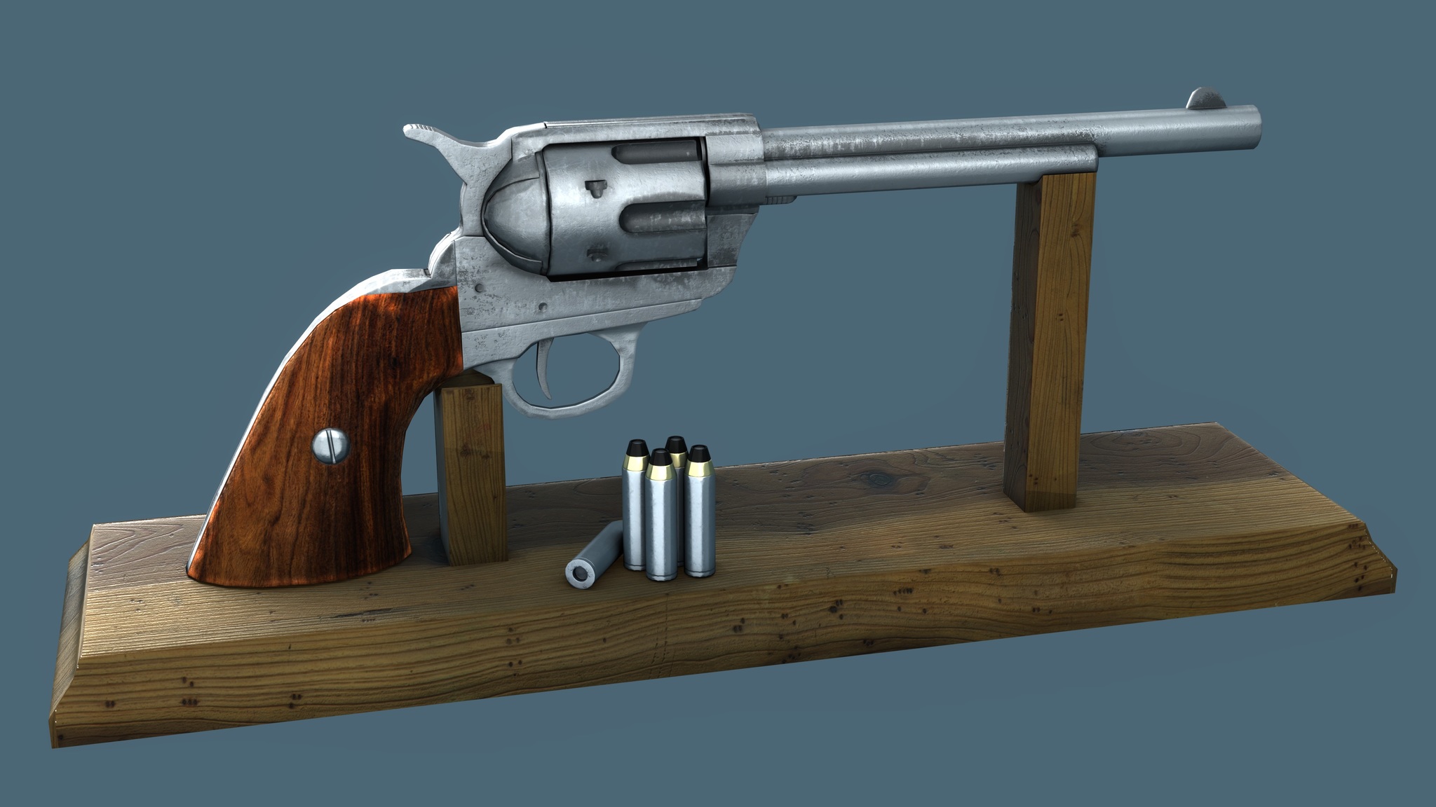 Colt Peacemaker .45 revolver 3D model - My, 3D modeling, Blender, Quixel, Weapon, Longpost