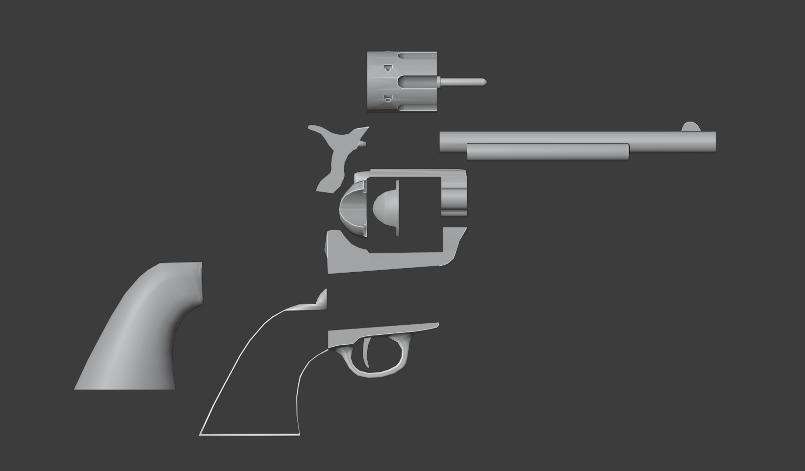 Colt Peacemaker .45 revolver 3D model - My, 3D modeling, Blender, Quixel, Weapon, Longpost