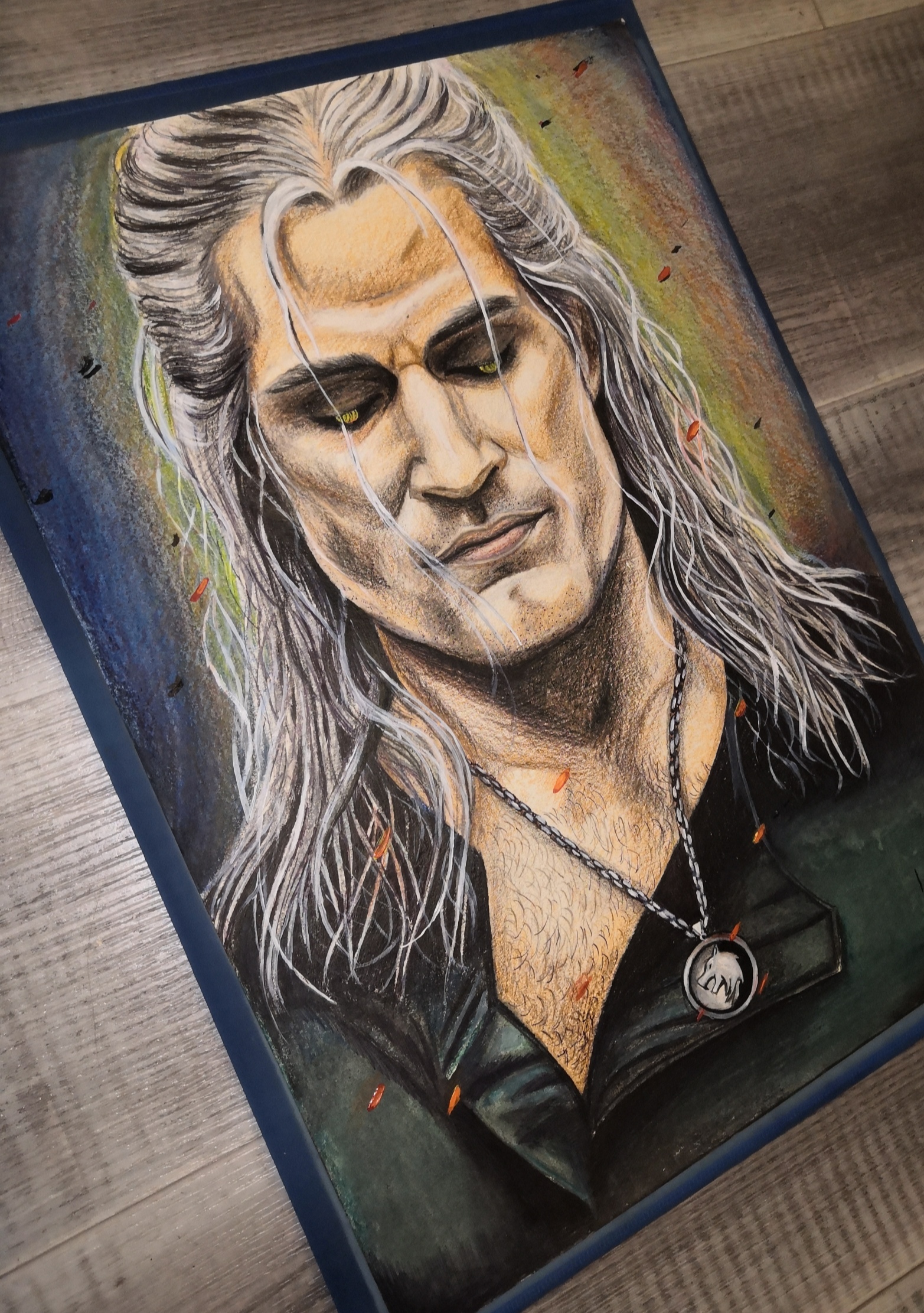 Portrait of Geralt from The Witcher series - My, Witcher, Serials, Portrait, Henry Cavill, Geralt of Rivia, Pay the witcher, Artist, Pencil drawing, Longpost