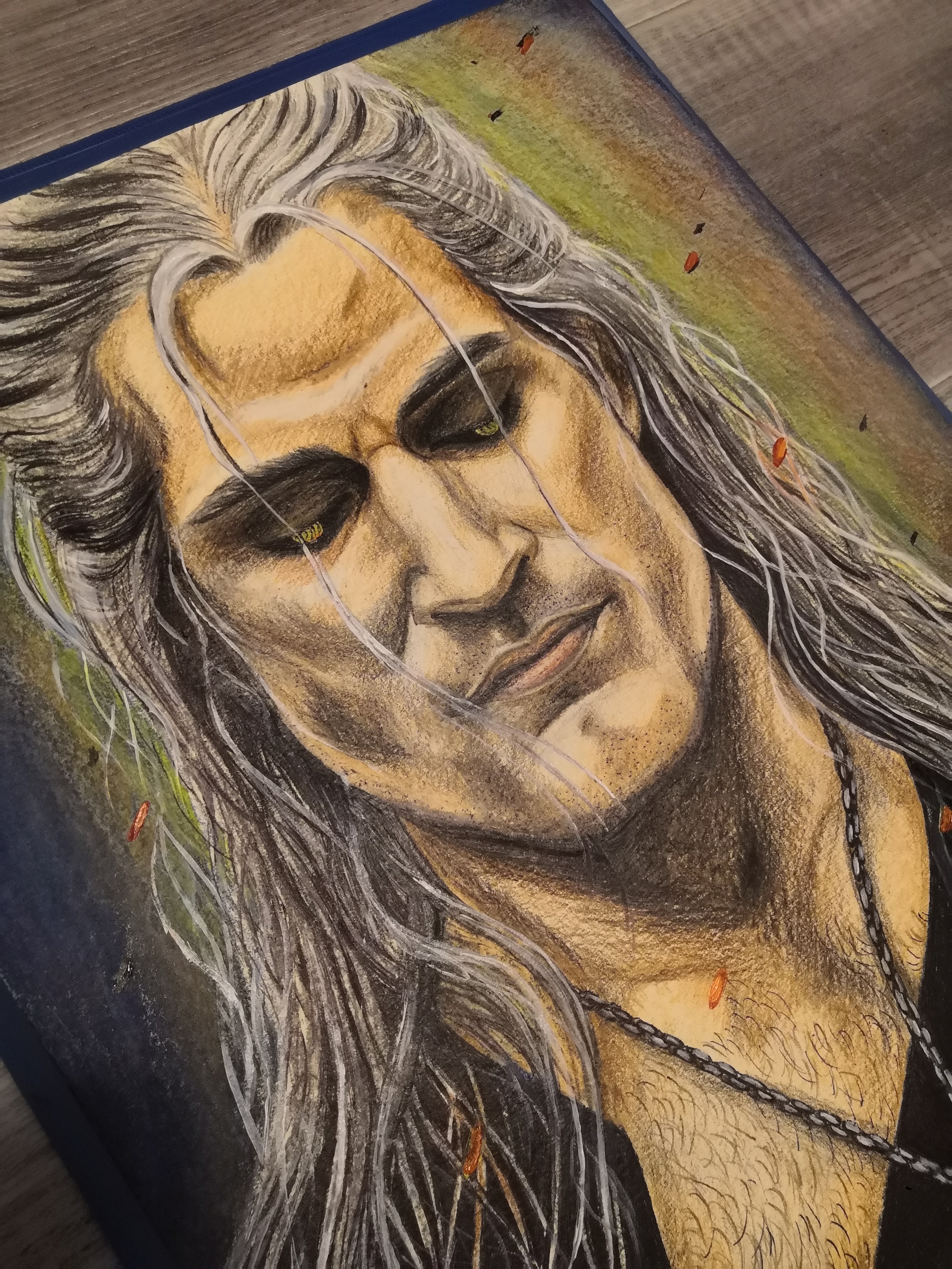 Portrait of Geralt from The Witcher series - My, Witcher, Serials, Portrait, Henry Cavill, Geralt of Rivia, Pay the witcher, Artist, Pencil drawing, Longpost