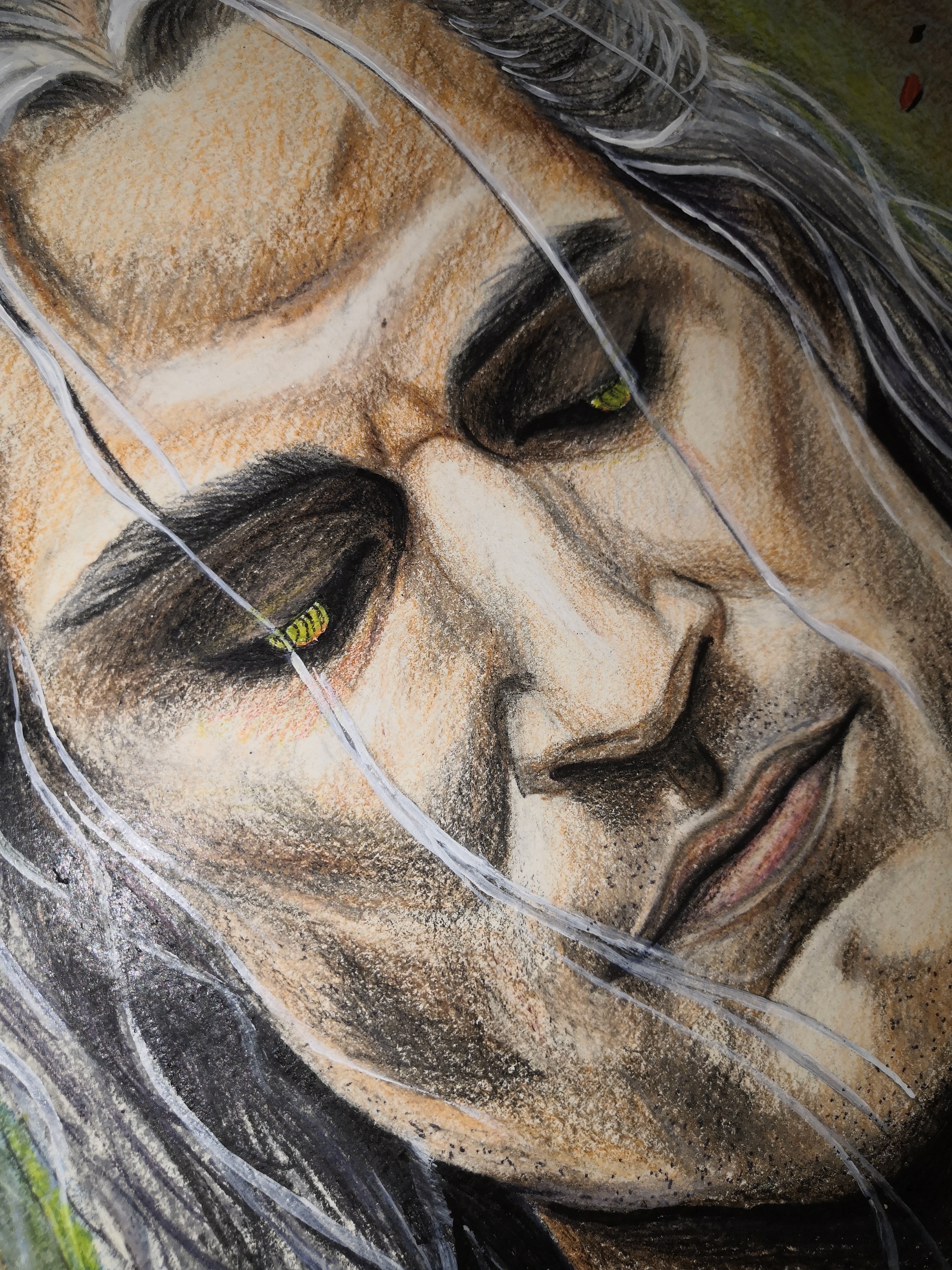 Portrait of Geralt from The Witcher series - My, Witcher, Serials, Portrait, Henry Cavill, Geralt of Rivia, Pay the witcher, Artist, Pencil drawing, Longpost