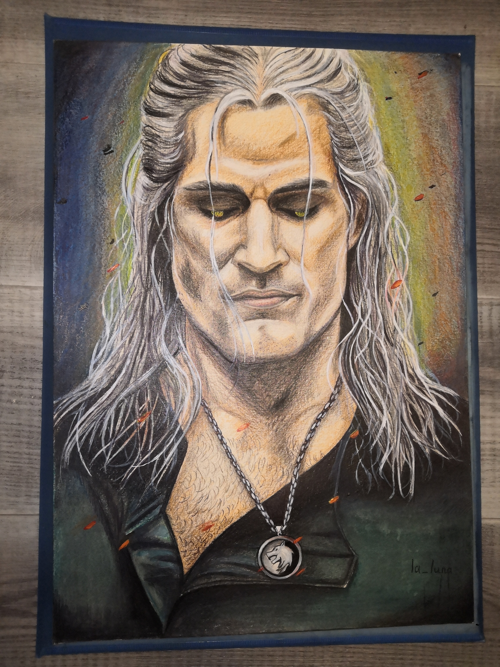 Portrait of Geralt from The Witcher series - My, Witcher, Serials, Portrait, Henry Cavill, Geralt of Rivia, Pay the witcher, Artist, Pencil drawing, Longpost