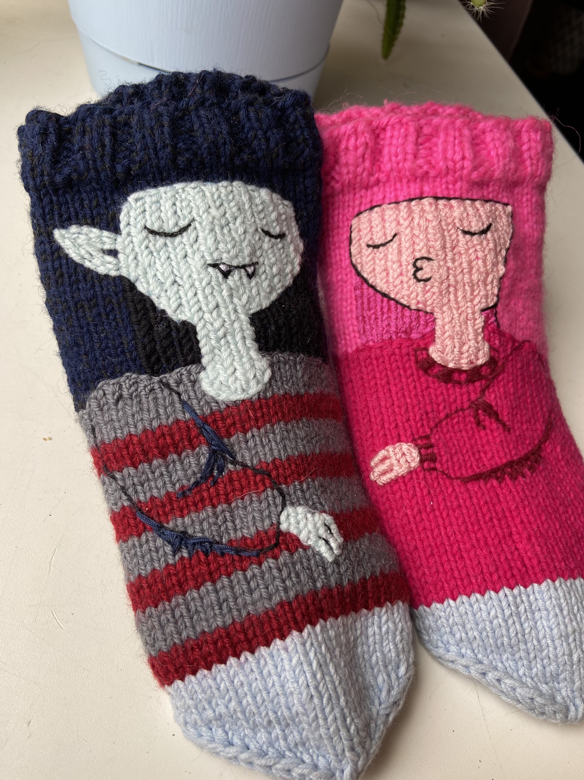 Bubblegum and Marceline - My, Knitting, Needlework without process, Knitting, Embroidery, Adventure Time, Marceline, Bubble gum, Love, Video, Longpost, Princess bubblegum