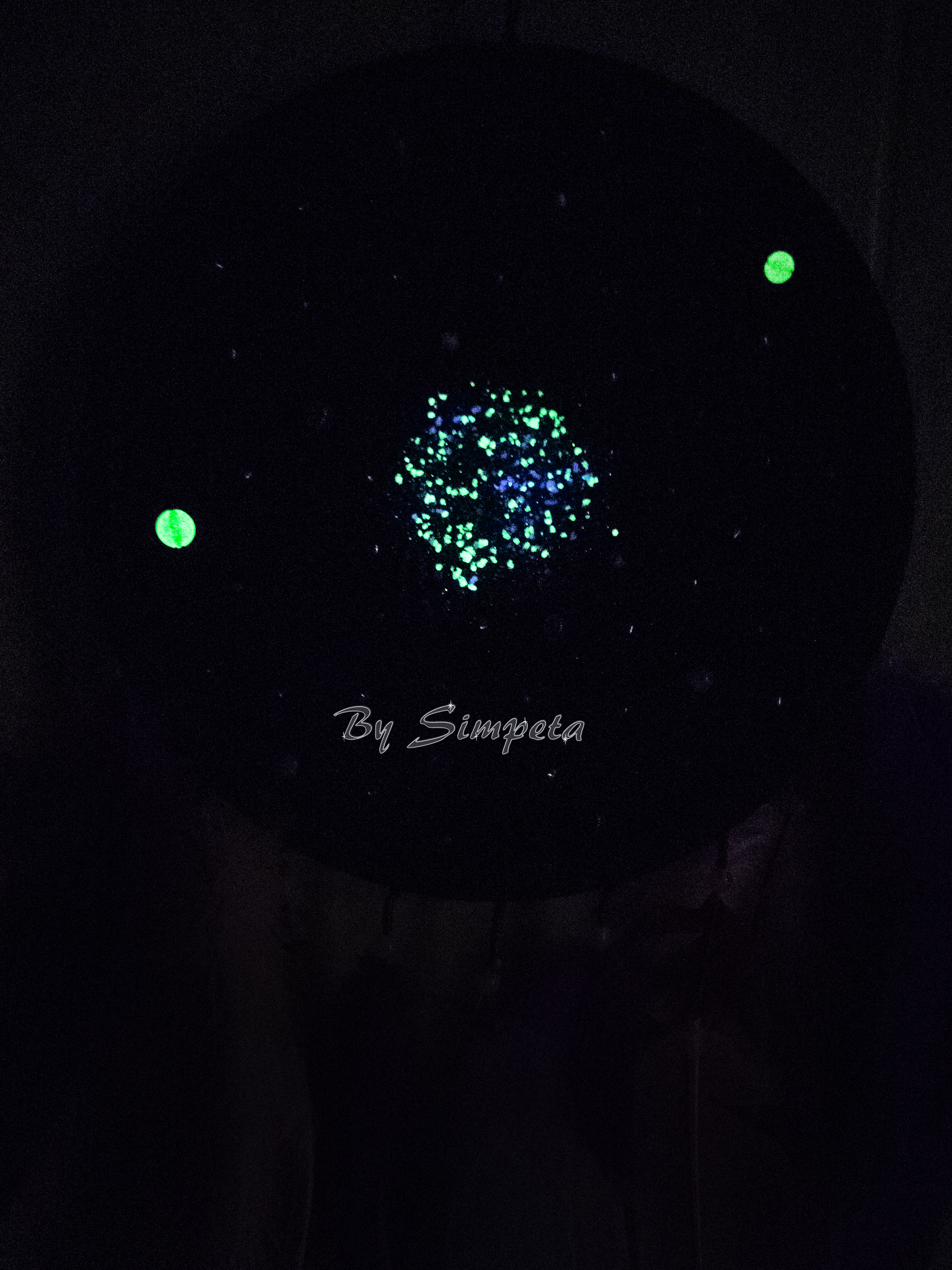 Dreamcatcher Galaxy Adelaide 3.0 - My, Bysimpeta, Dreamcatcher, Space, Needlework without process, With your own hands, Night, Needlework, Stars, , Handmade, Weaving, Galaxy, beauty, Copyright, Hobby, Magic, Glow, Phosphor, Video, Longpost