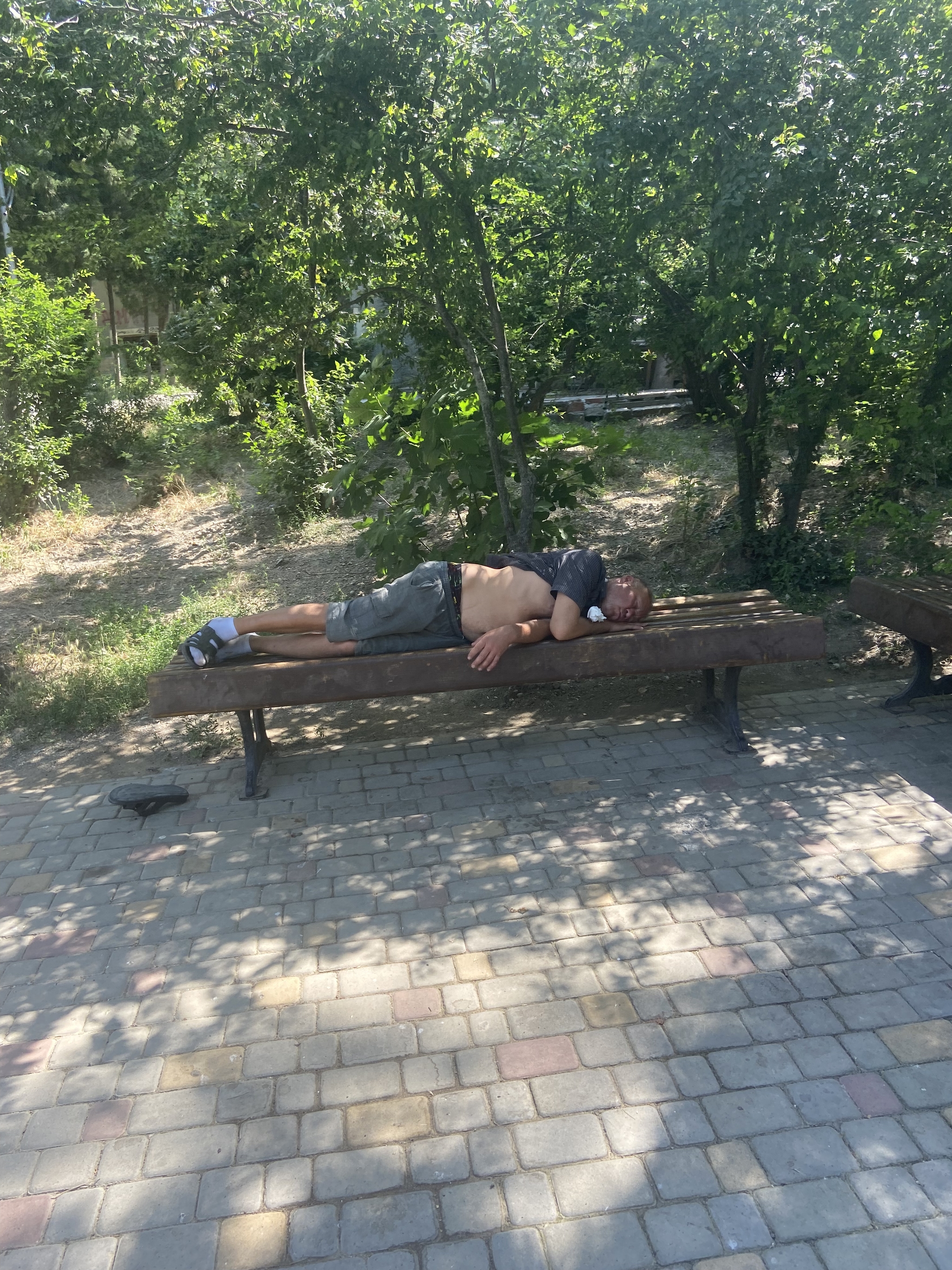 Sleeping kids of Yalta and me, a millennial with a camera - My, Yalta, Photographer, Bum, Sobering-up station, Blue, Alcoholics, Millennials, Girl, , I rent, Longpost