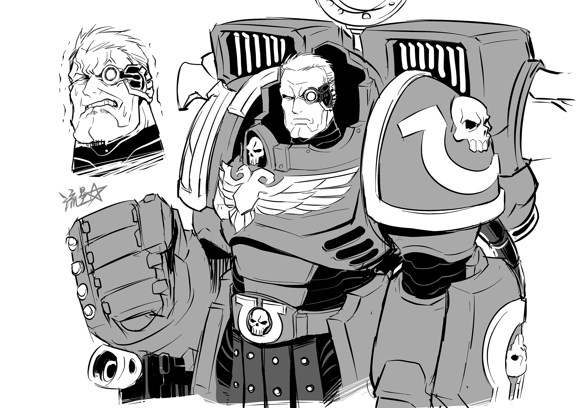 Sketches 40k - Warhammer 40k, Wh Art, Cnmbwjx, Anime, Anime art, Longpost