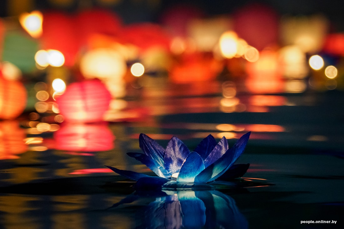 The first evening of the festival of water lanterns was held in Minsk - Republic of Belarus, The photo, Flashlight, Water, Fire show, Longpost