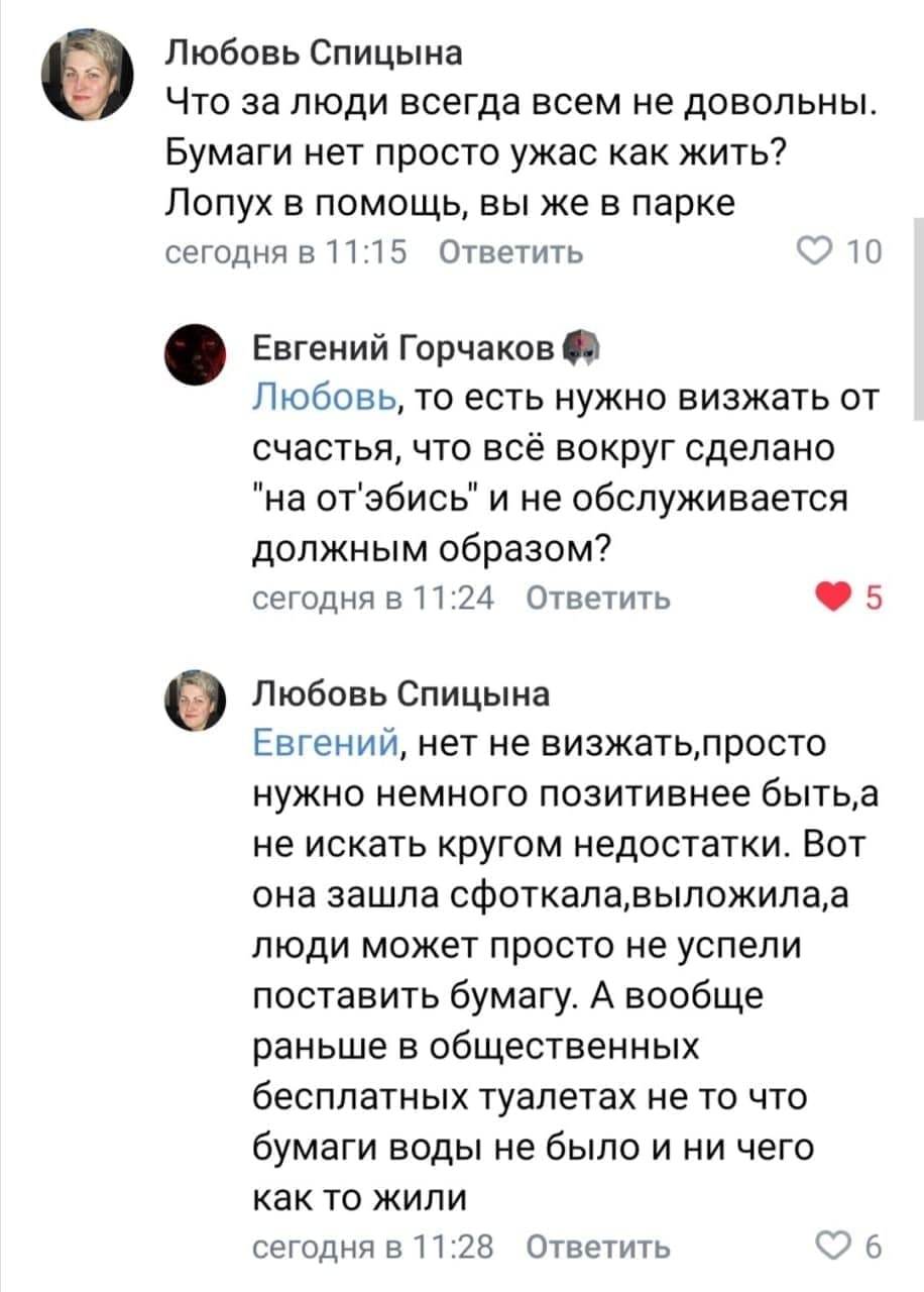 Didn't live normally, there's nothing to start - Hygiene, Useless, Longpost, Public toilet, In contact with, Comments, Nizhny Novgorod, Negative, Screenshot