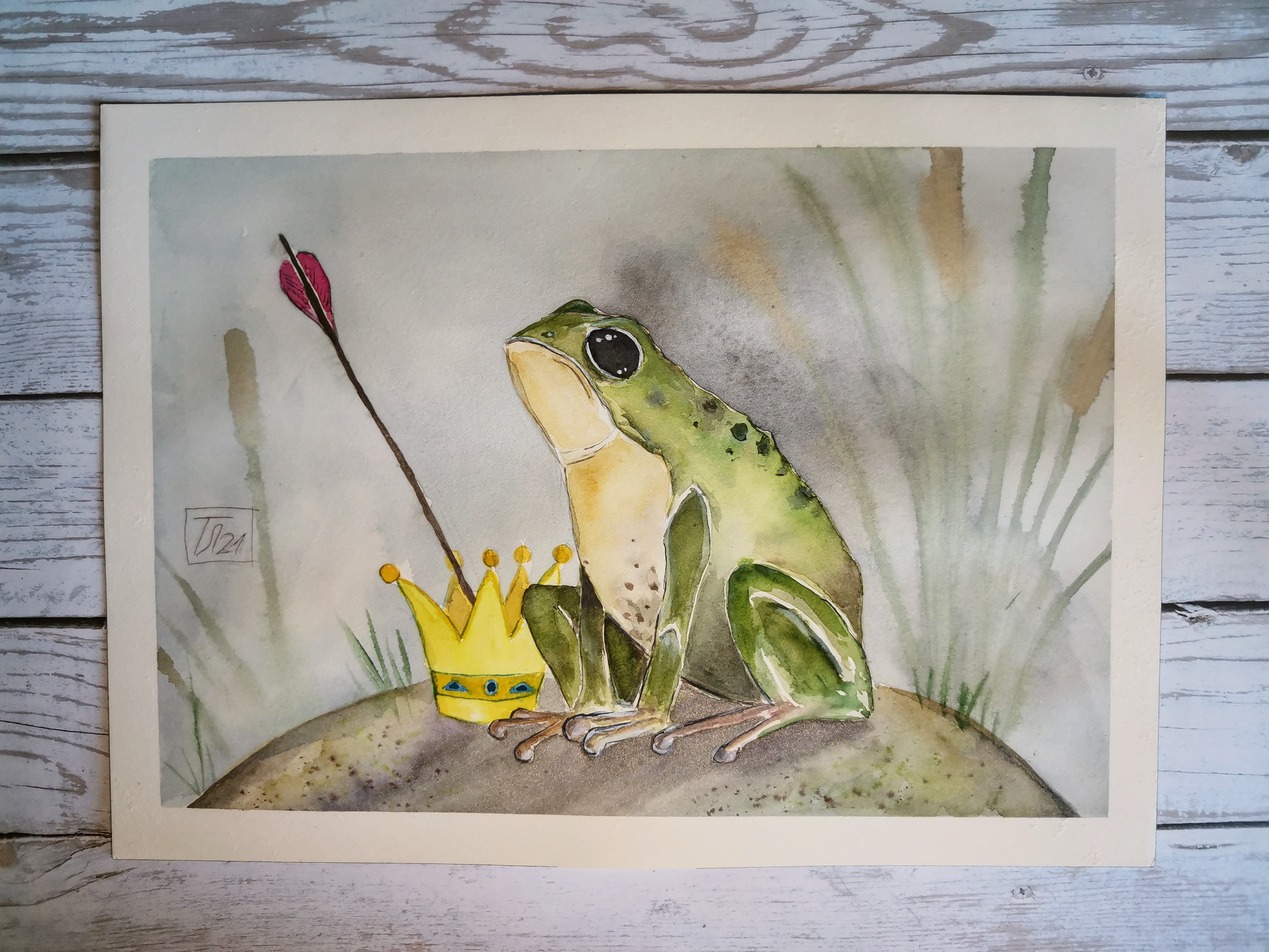 Princess Frog - My, Watercolor, Frogs, Story, Princess Frog