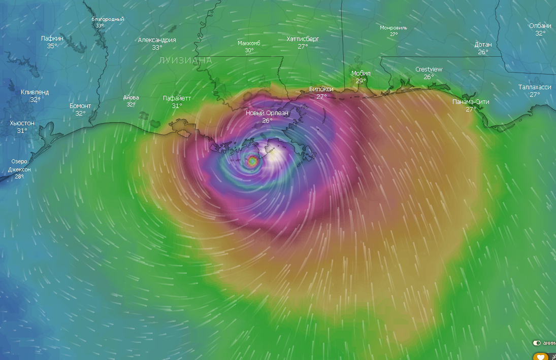 Hurricane Ida is a Category 4 hurricane. It will hit New Orleans 16 years after Katrina. - USA, Hurricane, Disaster, Disaster