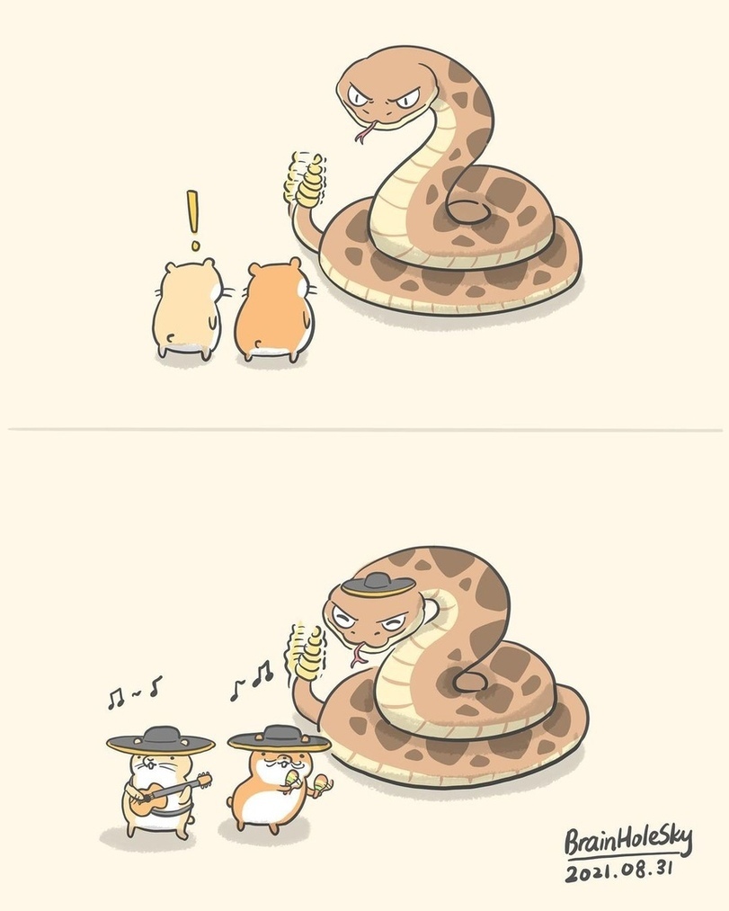 Bueno - Comics, Hamster, Snake, Brainholesky, Bueno, Rattlesnake