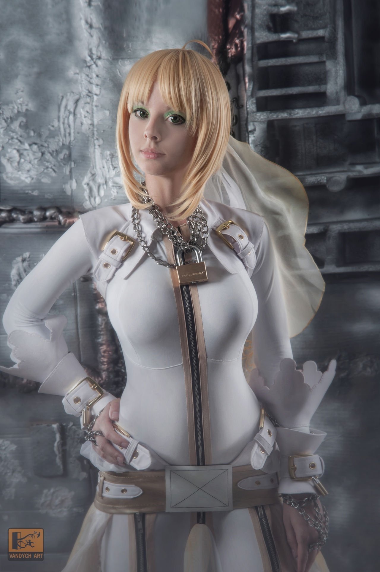 Disharmonica - Saber Bride - NSFW, Cosplay, Erotic, Booty, Girls, Boobs, Disharmonica, Longpost