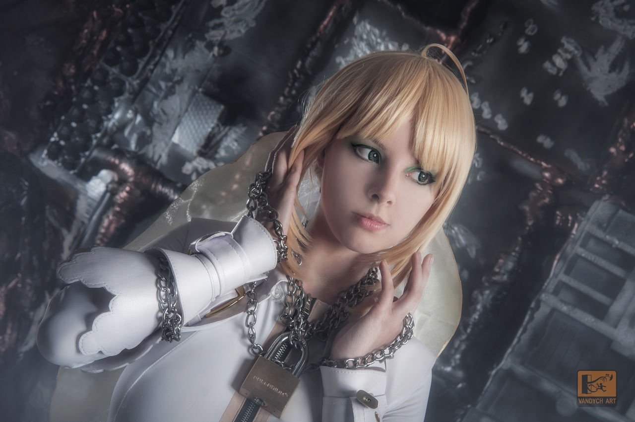 Disharmonica - Saber Bride - NSFW, Cosplay, Erotic, Booty, Girls, Boobs, Disharmonica, Longpost