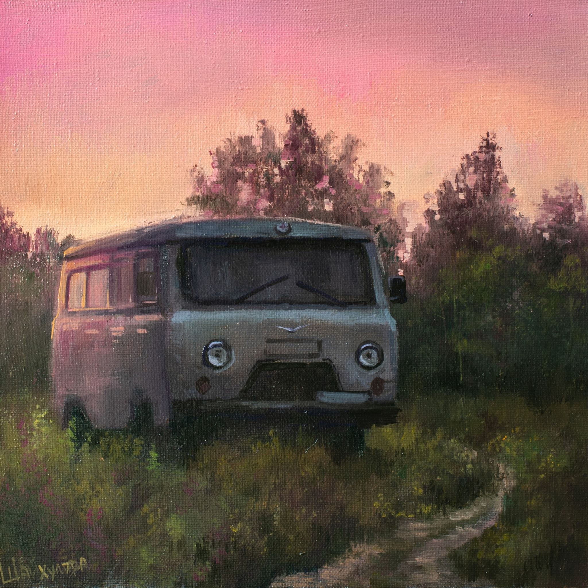 Last summer evenings - My, Tram, Art, Creation, Drawing, Painting, Painting, Landscape, Yekaterinburg, Longpost, , UAZ loaf