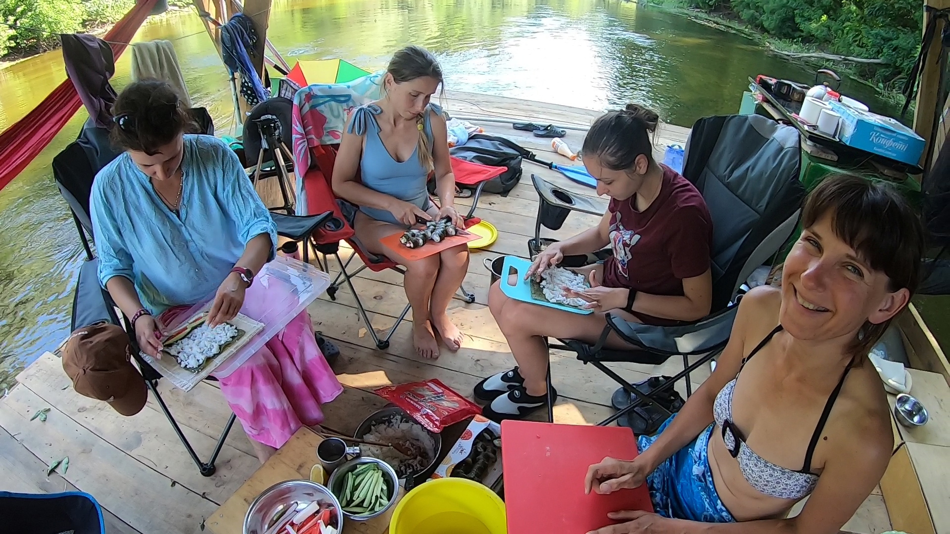 Rafting on a raft. 3rd day - My, Alloy, Relaxation, Leisure, With your own hands, Video, Longpost, River, Raft