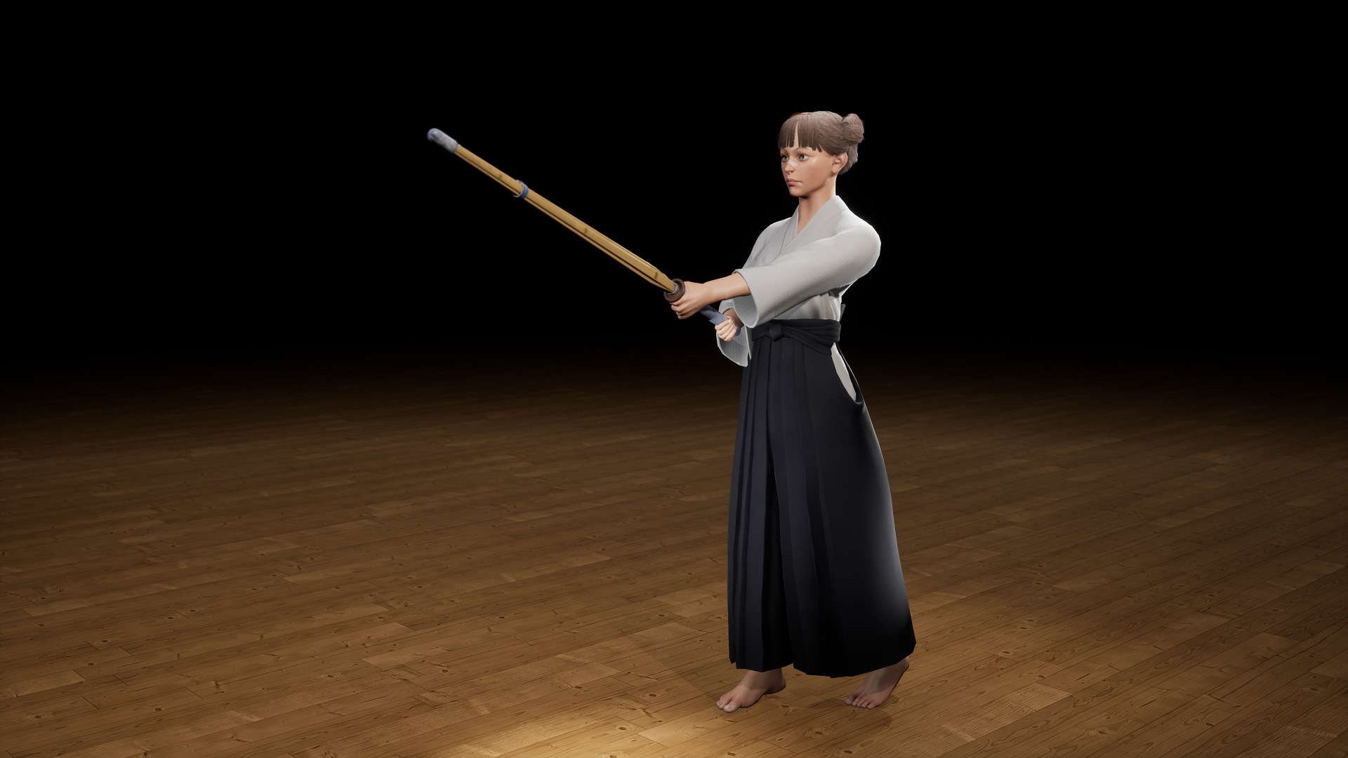 Kendo girl - Моё, 3D, Gamedev, Game Art, Компьютерная графика, 3D моделирование, Кендо, Длиннопост