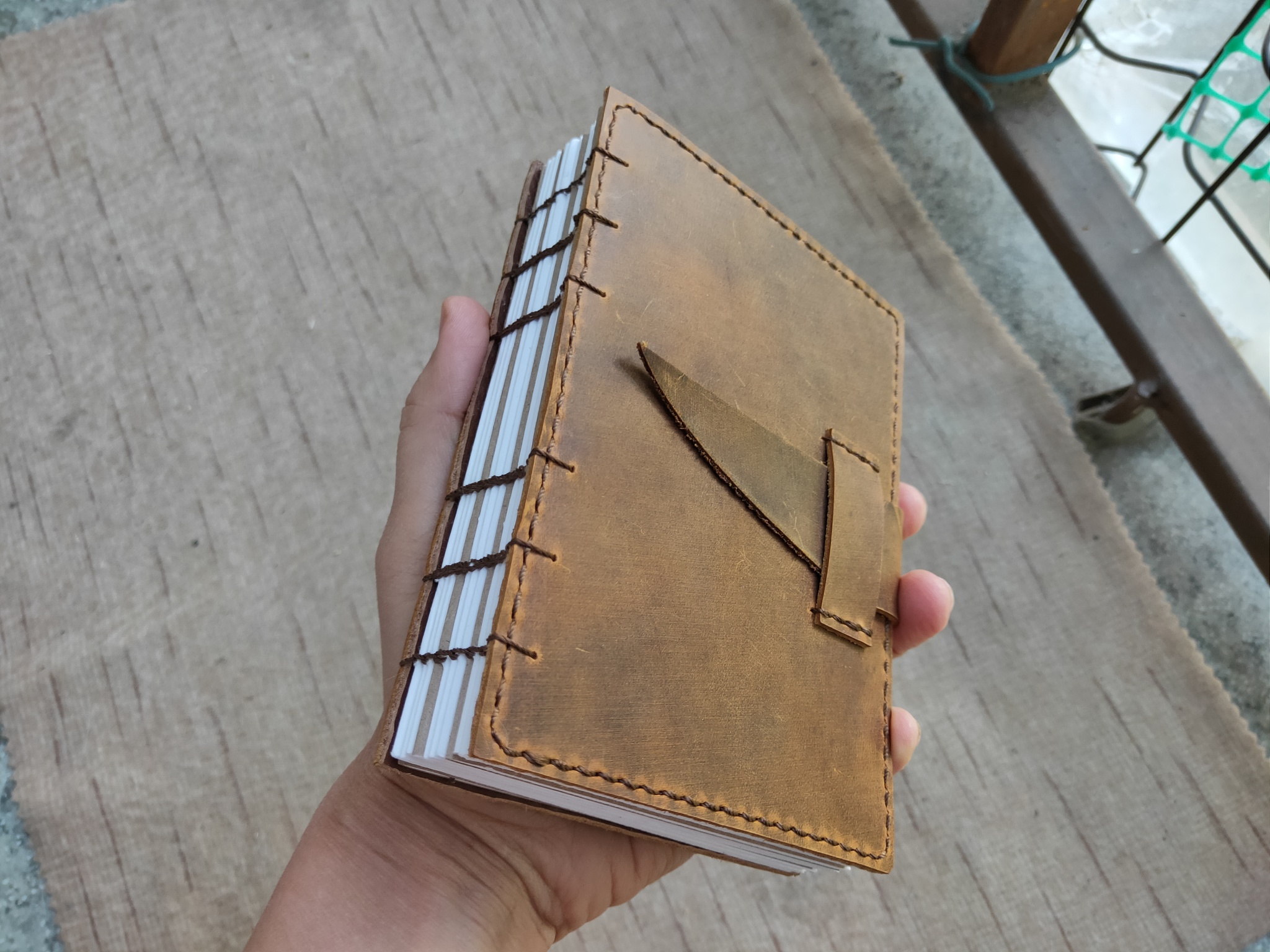 The first Coptic-bound notebook - My, With your own hands, Needlework without process, Notebook, Binding, Leather craft, Paper, Creation, Longpost, Leather products