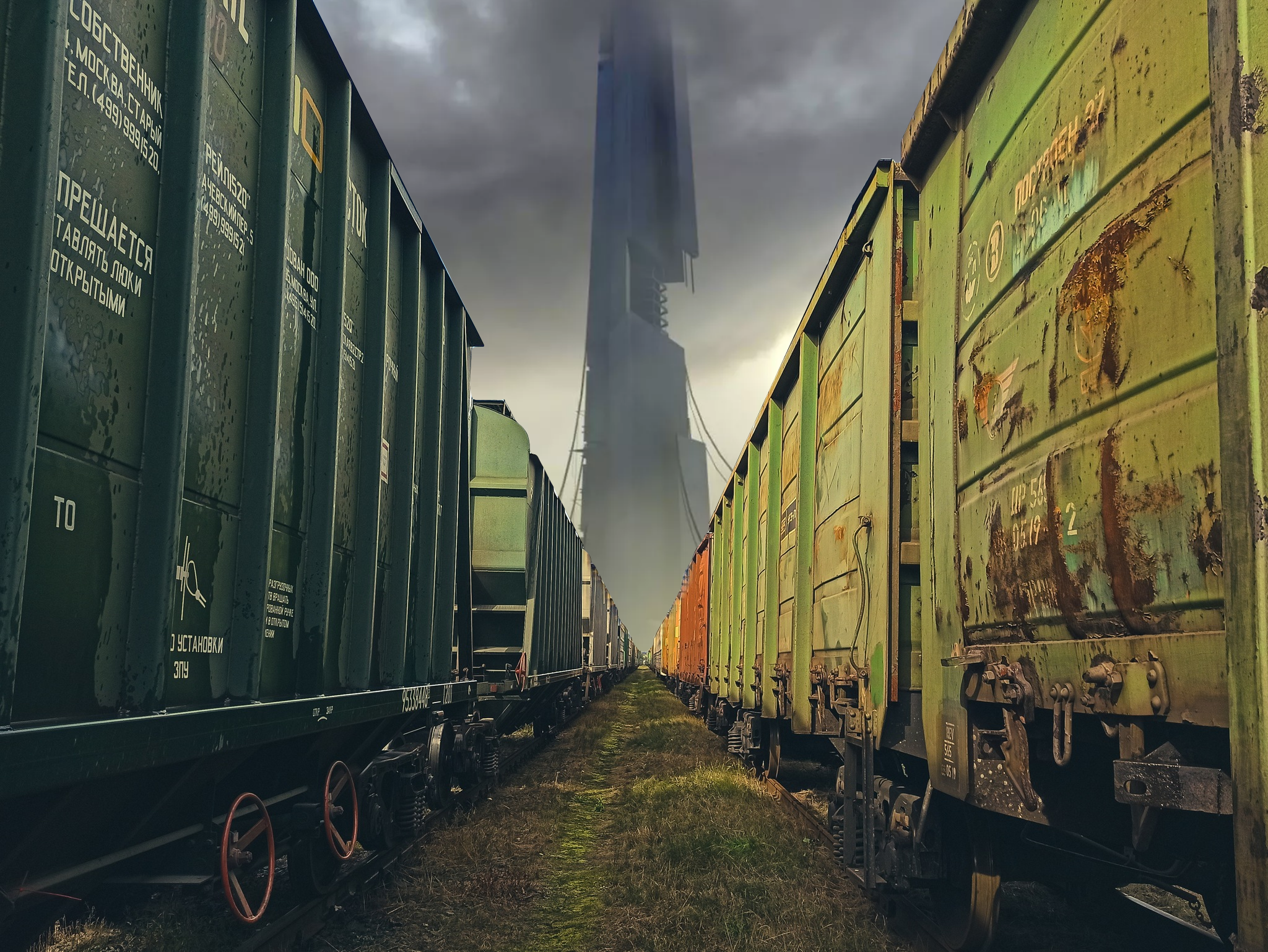 Reply to the post Wagons and Lakhta - My, The photo, A train, Photoshop, Half-life 2, Citadel, City 17, Reply to post