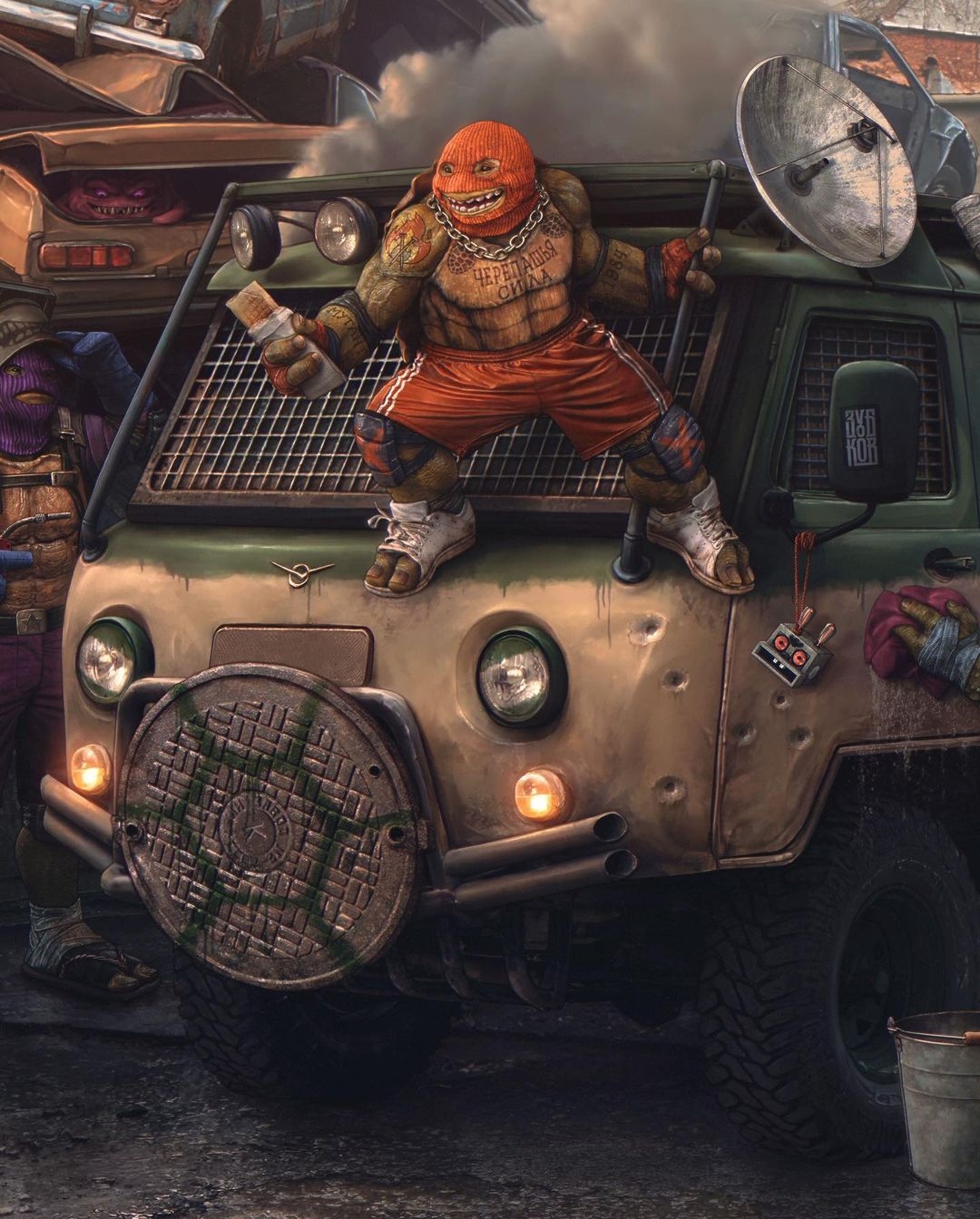 Russian turtles - Art, Drawing, Teenage Mutant Ninja Turtles, 90th, Longpost