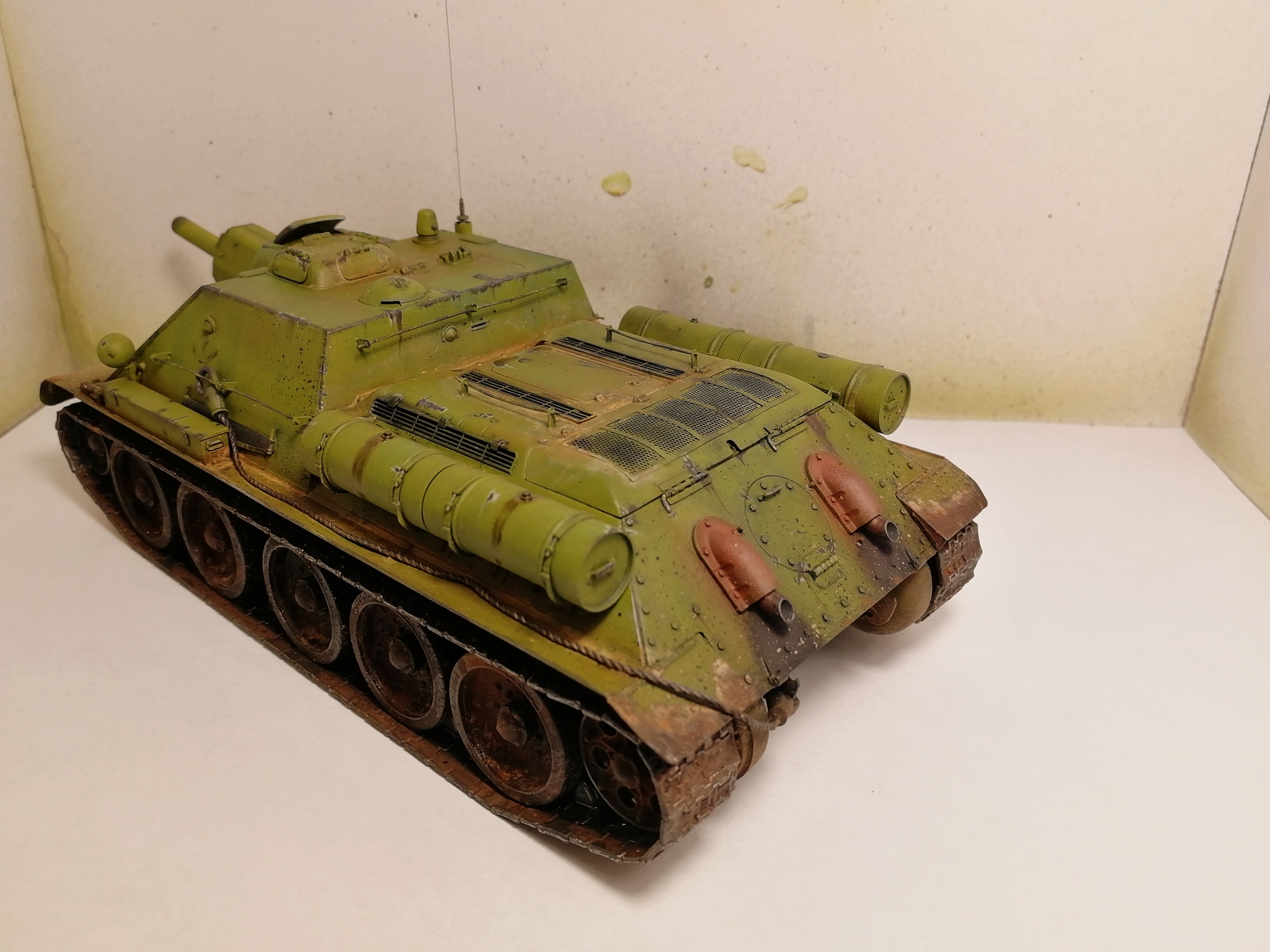 SU-122 Thaw (1/35 Zvezda) - My, Stand modeling, Models, Modeling, Tanks, The Second World War, Hobby, Longpost