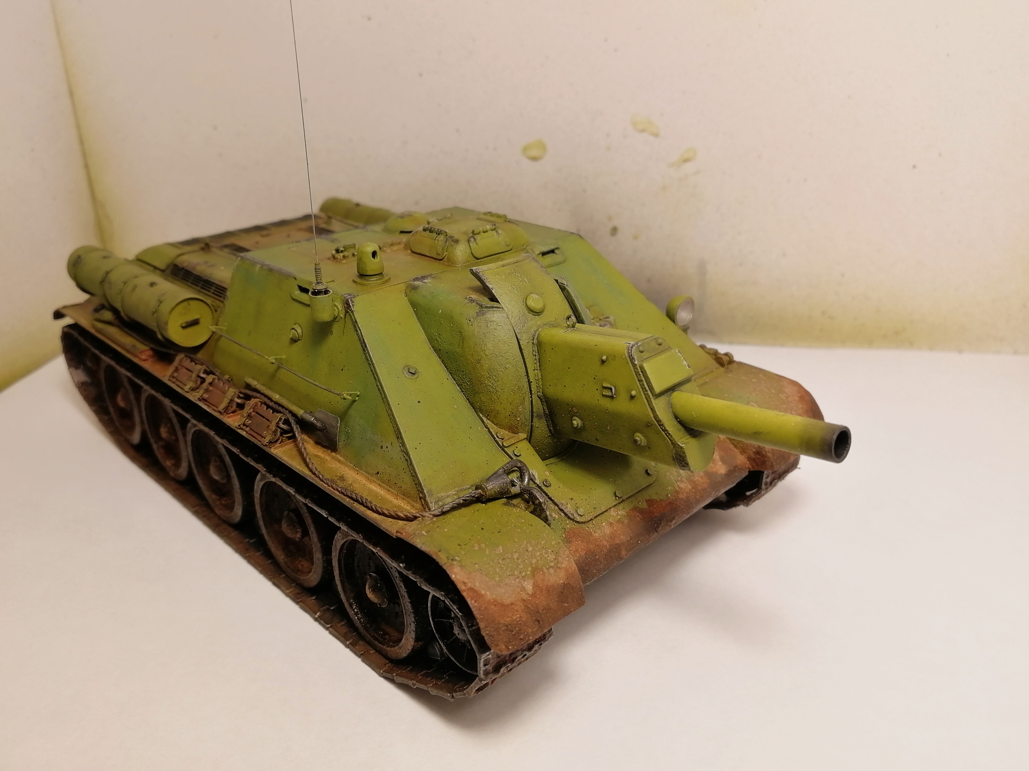 SU-122 Thaw (1/35 Zvezda) - My, Stand modeling, Models, Modeling, Tanks, The Second World War, Hobby, Longpost