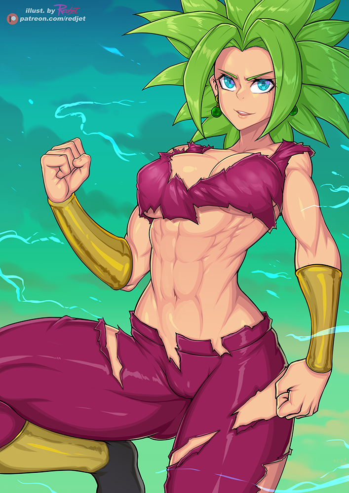 Kefla - NSFW, Muscleart, Art, Girls, Dragon ball, Kefla, Super saiyan, Anime, Anime art, , Boobs, Pantsu, Hand-drawn erotica, Strong girl, Longpost