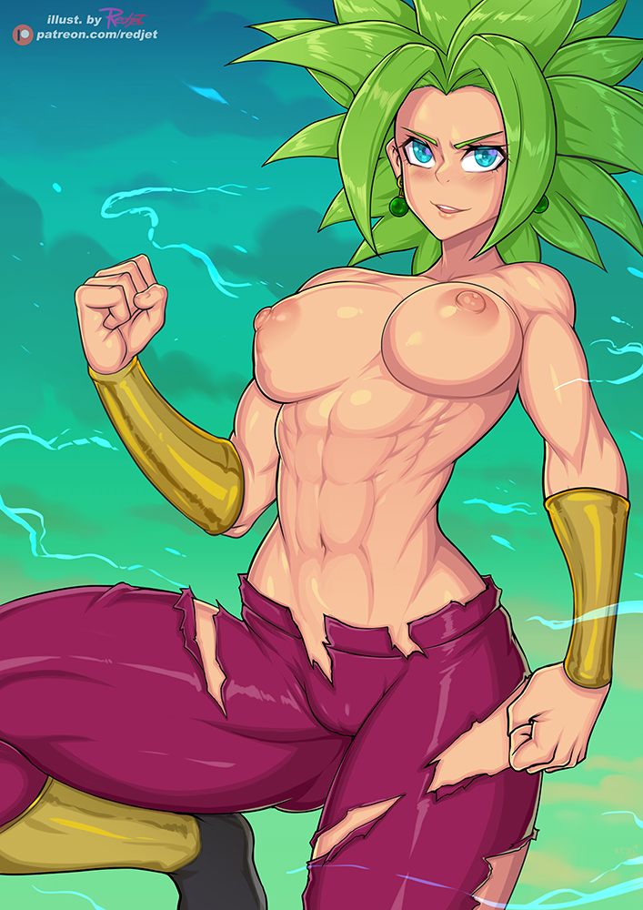 Kefla - NSFW, Muscleart, Art, Girls, Dragon ball, Kefla, Super saiyan, Anime, Anime art, , Boobs, Pantsu, Hand-drawn erotica, Strong girl, Longpost