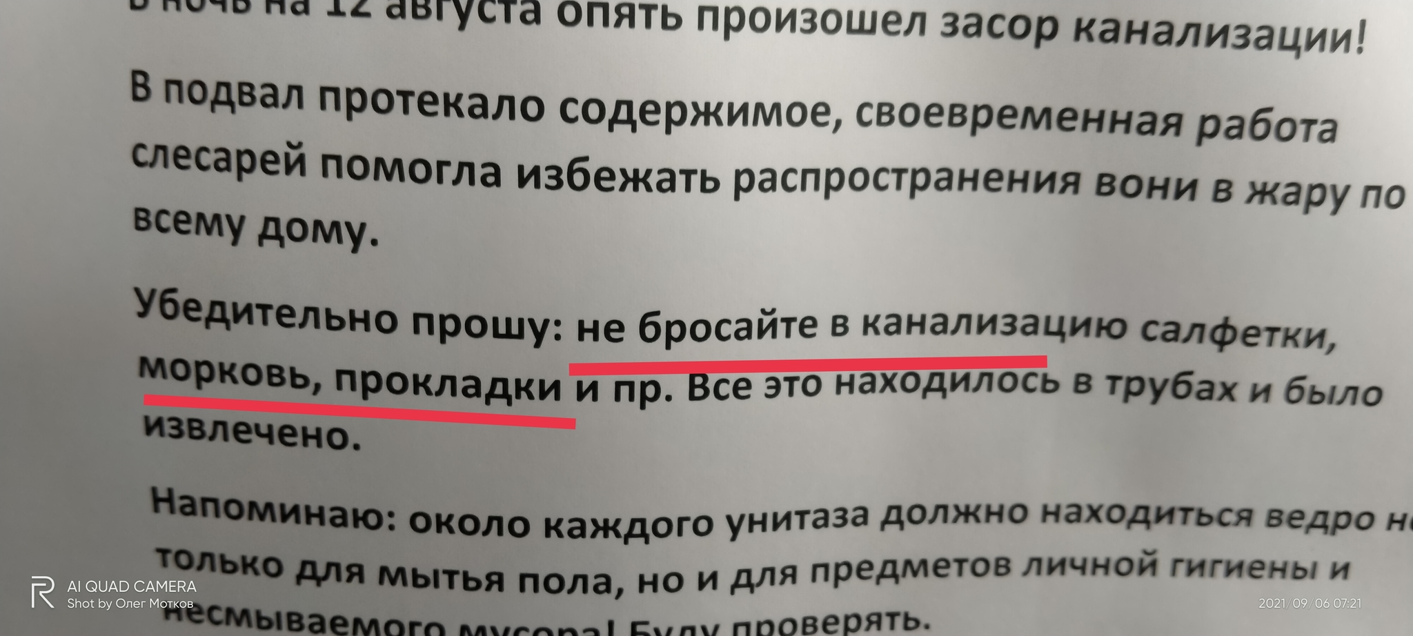 Морковь и прокладки не выбрасывайте в унитаз | Пикабу