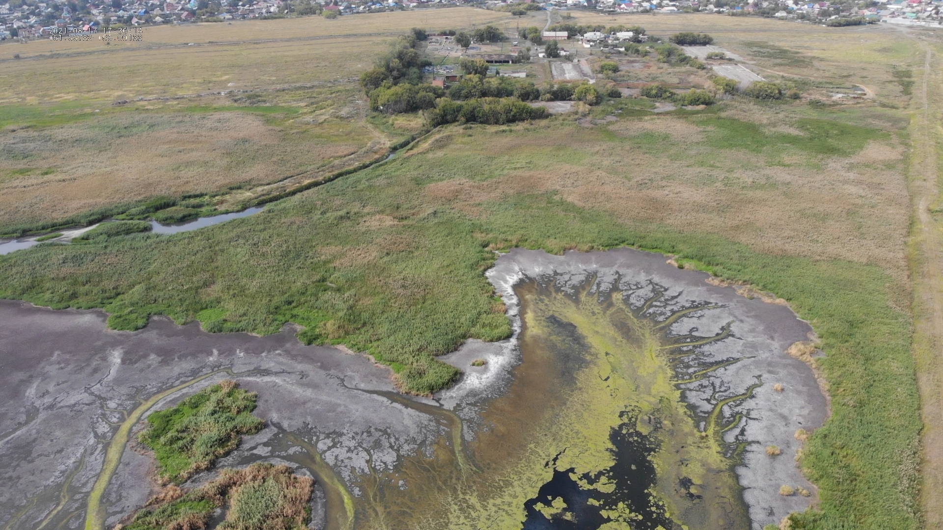 What does the lake look like from above when treatment plants either work incorrectly or do not work at all - My, Lake, Kopeysk, Wastewater treatment plants, Ecology, Human Resources Department, Chelyabinsk, Longpost