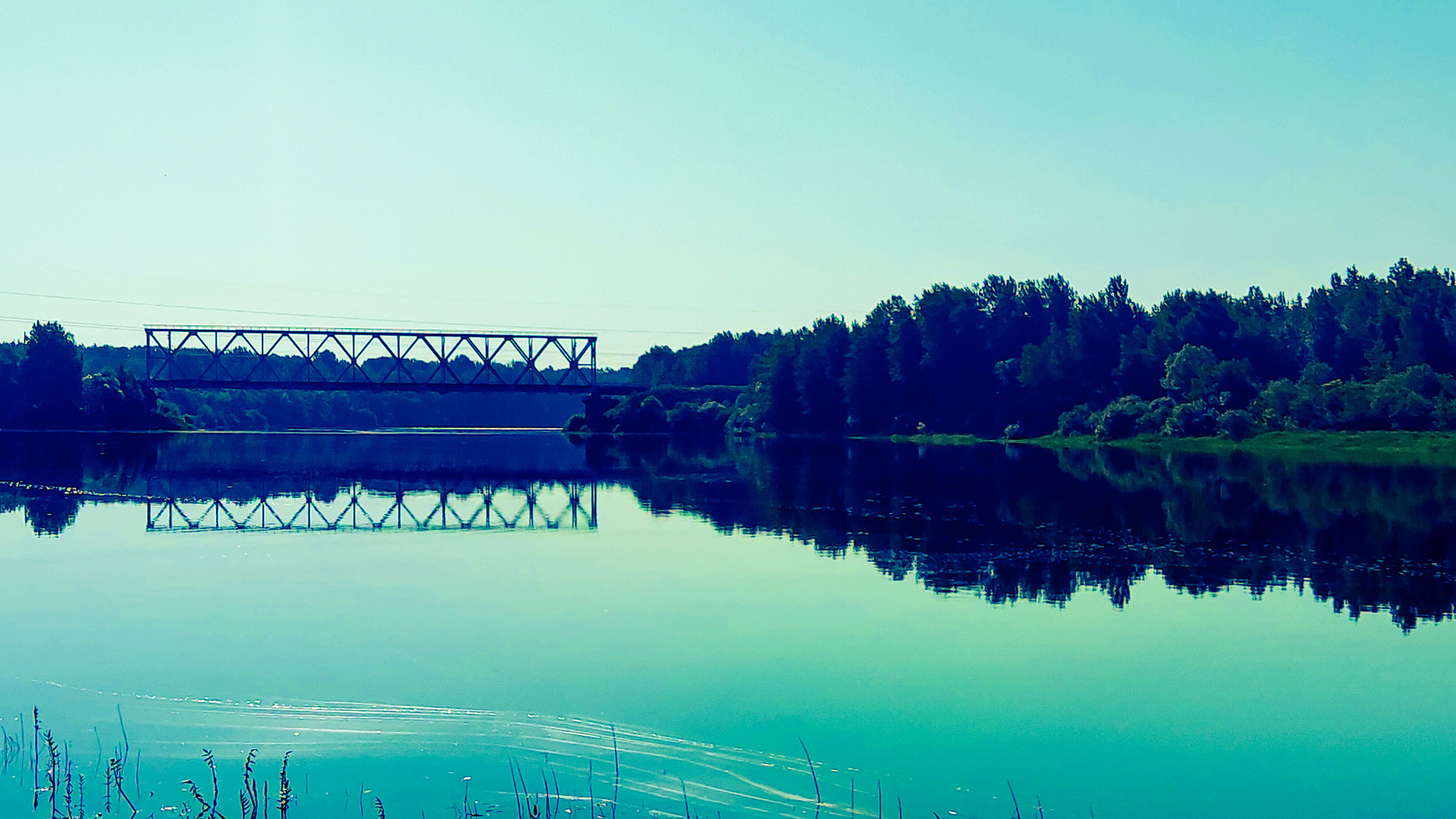 Tigoda River - My, River, Bridge, Mobile photography, Nature, beauty, Fishermen, Summer, The sun, , Graphically, Longpost