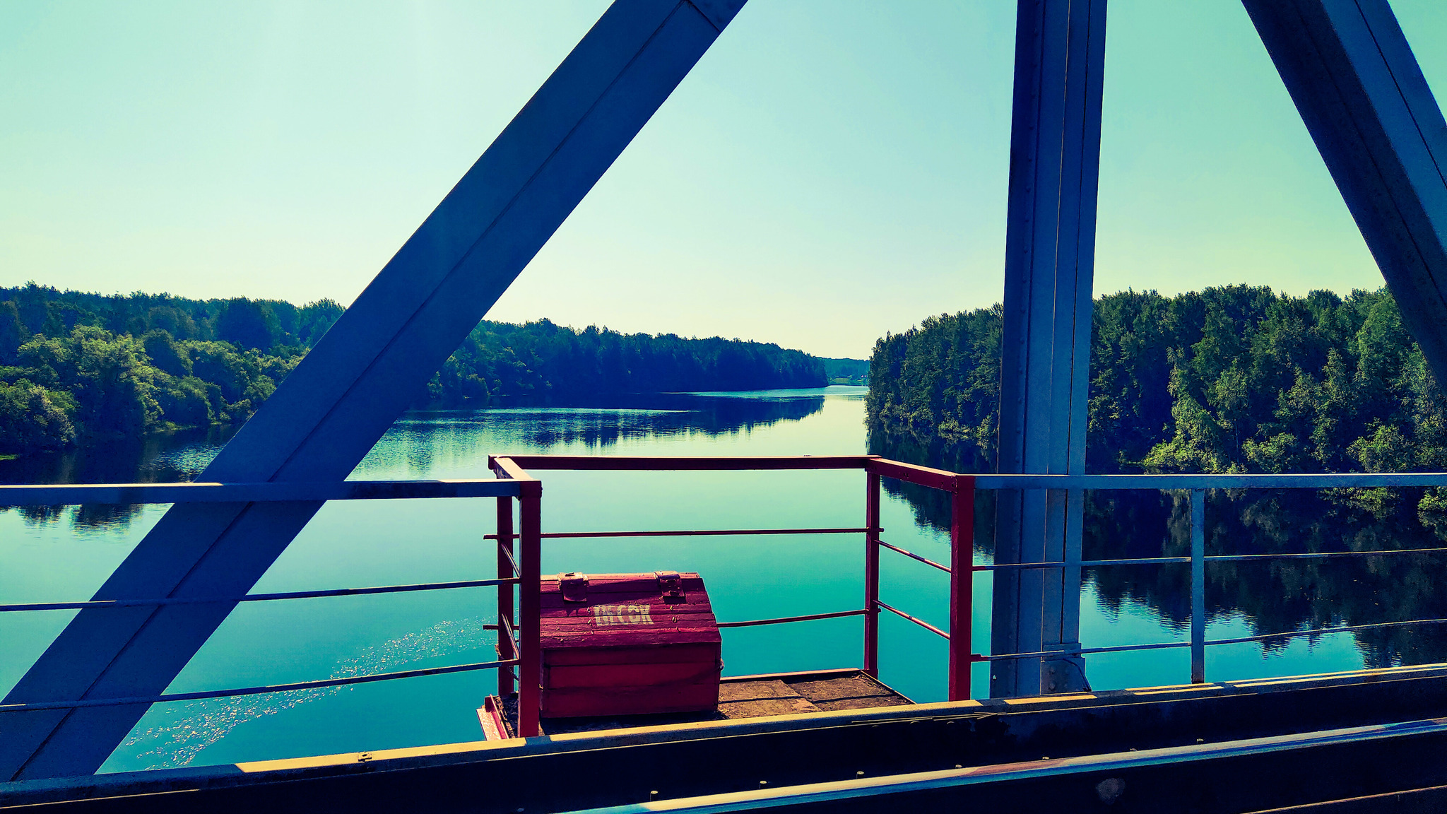 Tigoda River - My, River, Bridge, Mobile photography, Nature, beauty, Fishermen, Summer, The sun, , Graphically, Longpost