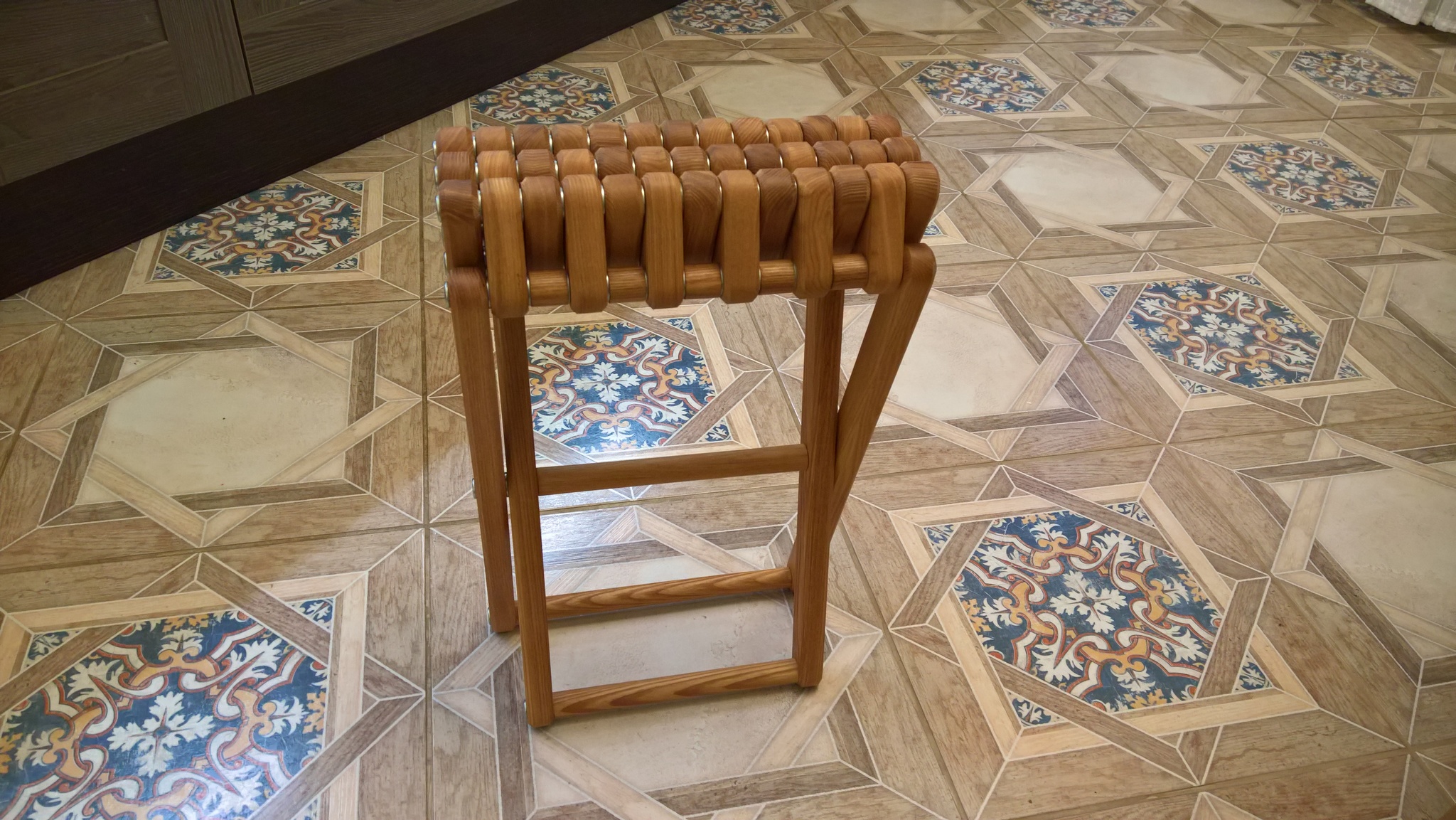 Flexible stool 2 - My, With your own hands, Dacha, Hobby, Carpenter, Needlework with process, Longpost, Stool, Furniture, Solid wood furniture