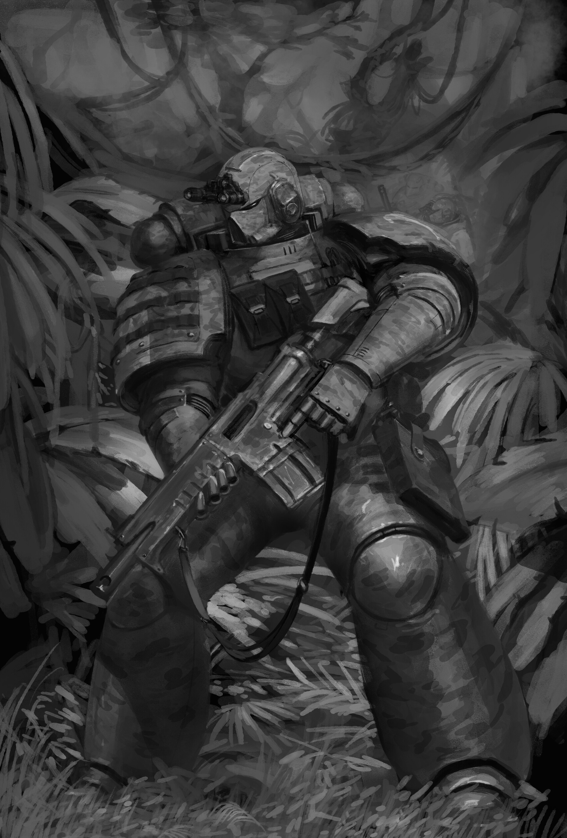 Wh40k Art by George Earl Abalayan - Wh Art, Warhammer 40k, Space wolves, Ultramarines, Adeptus Astartes, Adepta Sororitas, Black legion, Longpost