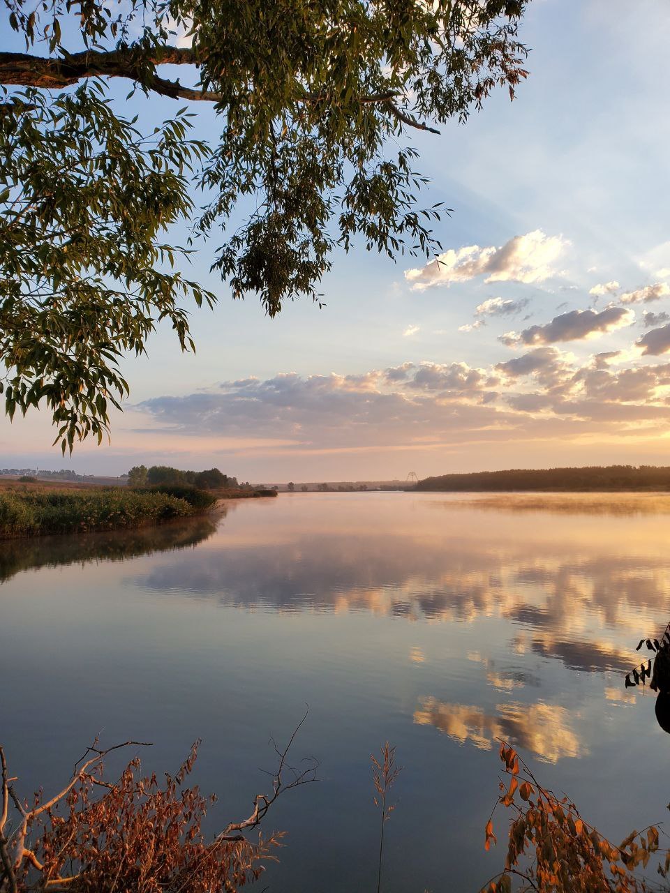 Dawn on the lake - My, The photo, Mobile photography, Landscape, dawn, Lake, Nature, Autumn, No filters, Longpost