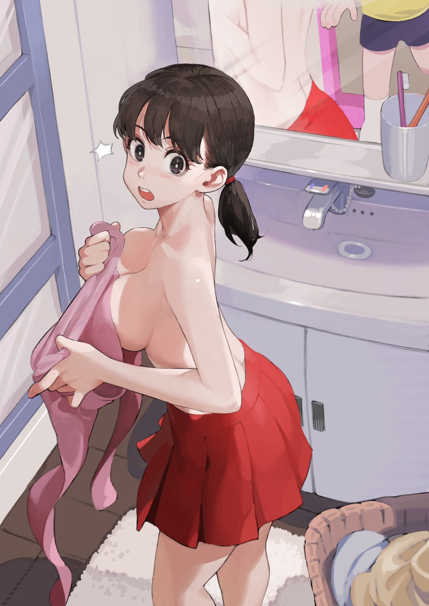 Forgot to close the door - NSFW, Art, Milota, Girls, Anime art, Doraemon, Anime, Navigavi