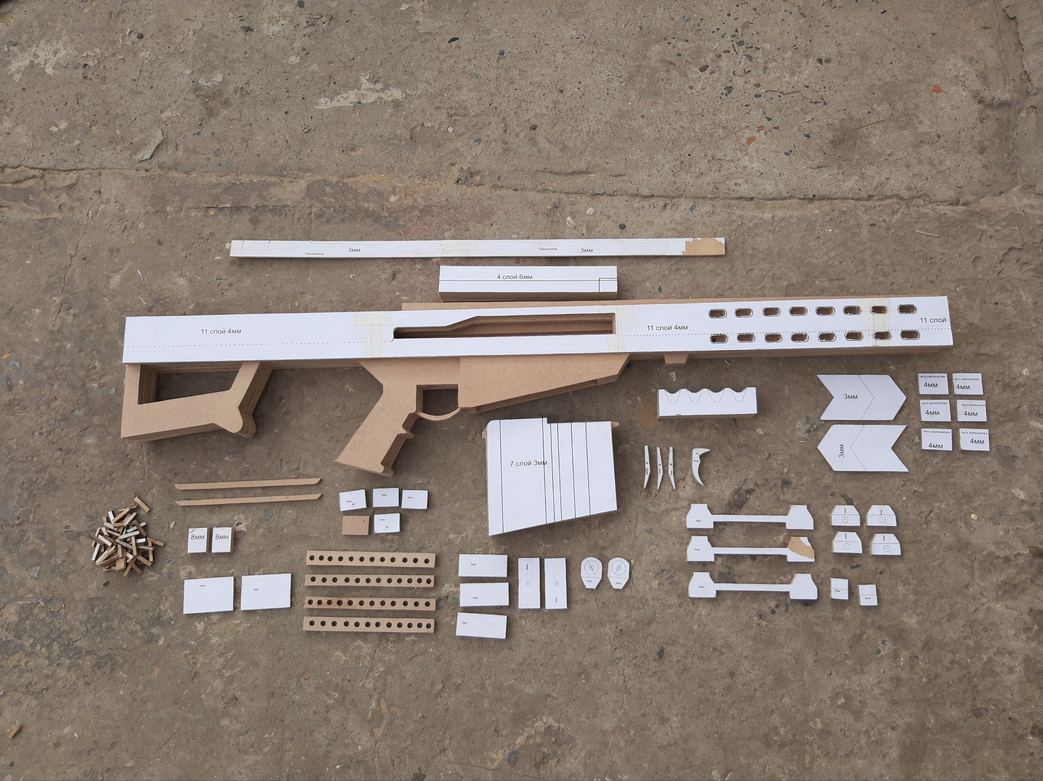 How I made the Barrett M82A1 layout in 24 grueling days - My, Weapon, Rifle, Layout, With your own hands, Needlework, Needlework with process, Needlework without process, Crafts, , Handmade, Video, Longpost