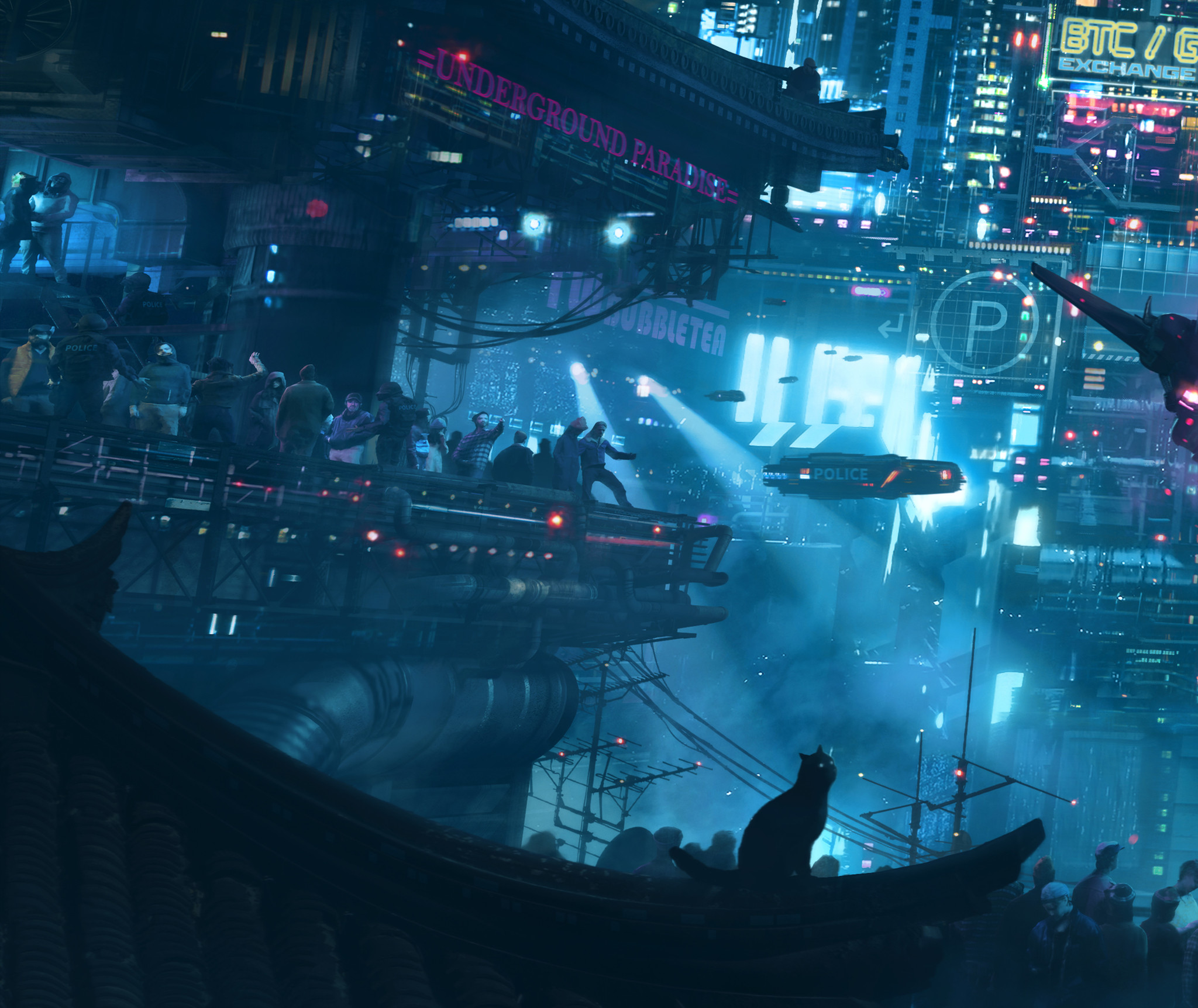 Street racing - Art, Images, Drawing, Digital drawing, Daniel Liang, Cyberpunk, Futurism, Longpost