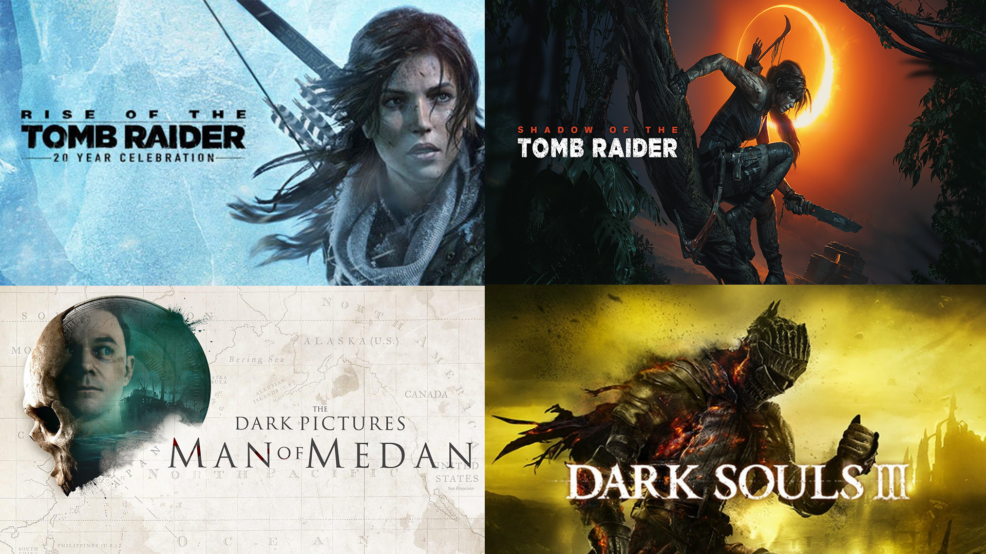 Розыгрыш. Shadow of the Tomb Raider: Def. Edit., Rise of the Tomb Raider:  20 Y.C., DARK SOULS III, The Dark Pictures Anthology: Man of Medan | Пикабу