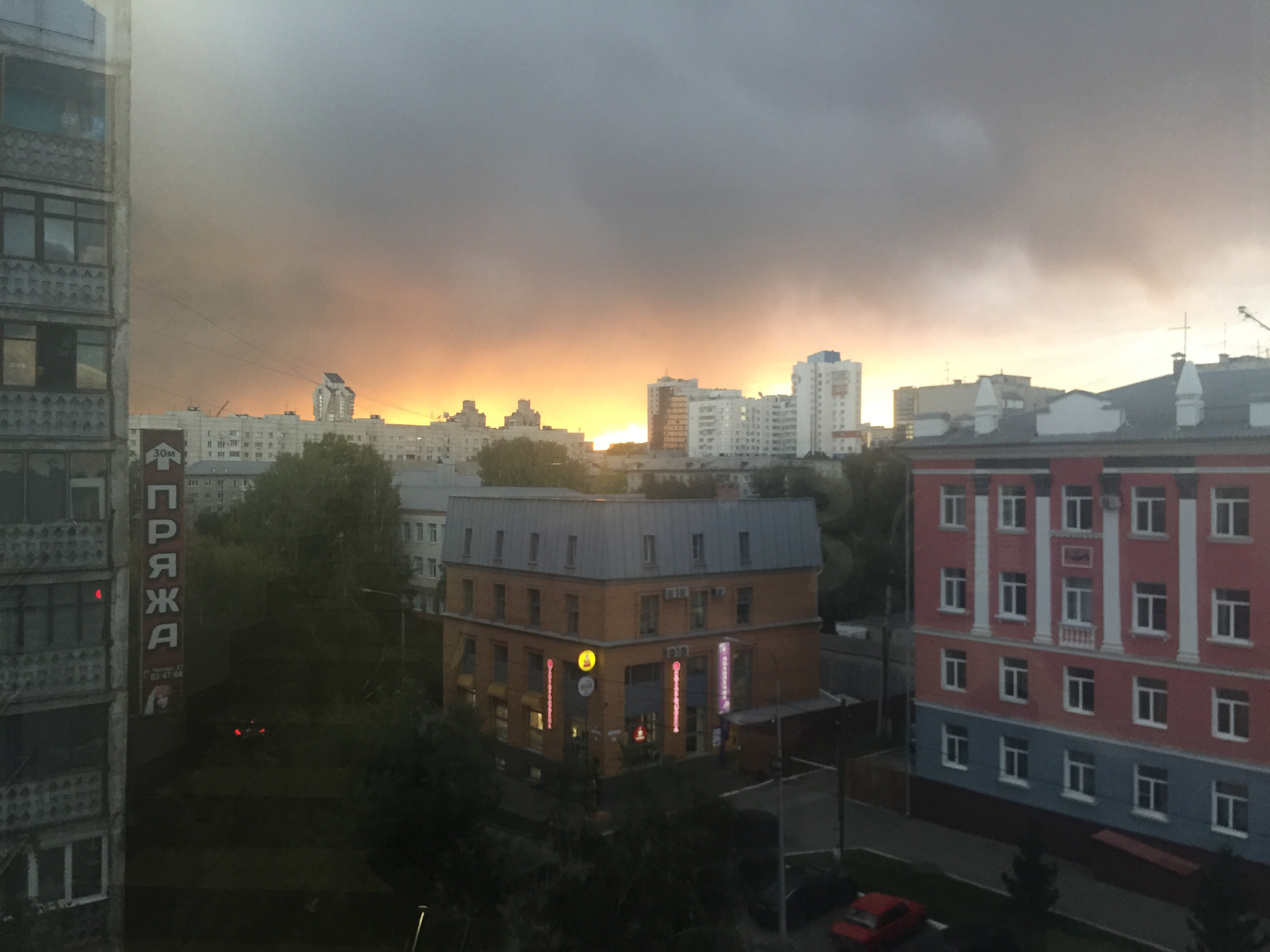 Sunset and downpour - My, Mobile photography, Rain, Sunset, Barnaul