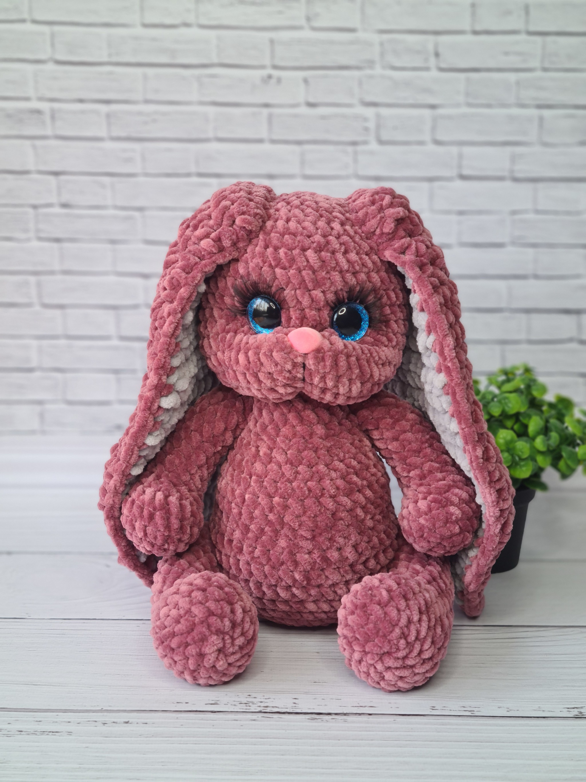 Cute Bunny - My, Knitting, Crochet, Knitted toys, Hare, Plush Toys, Longpost