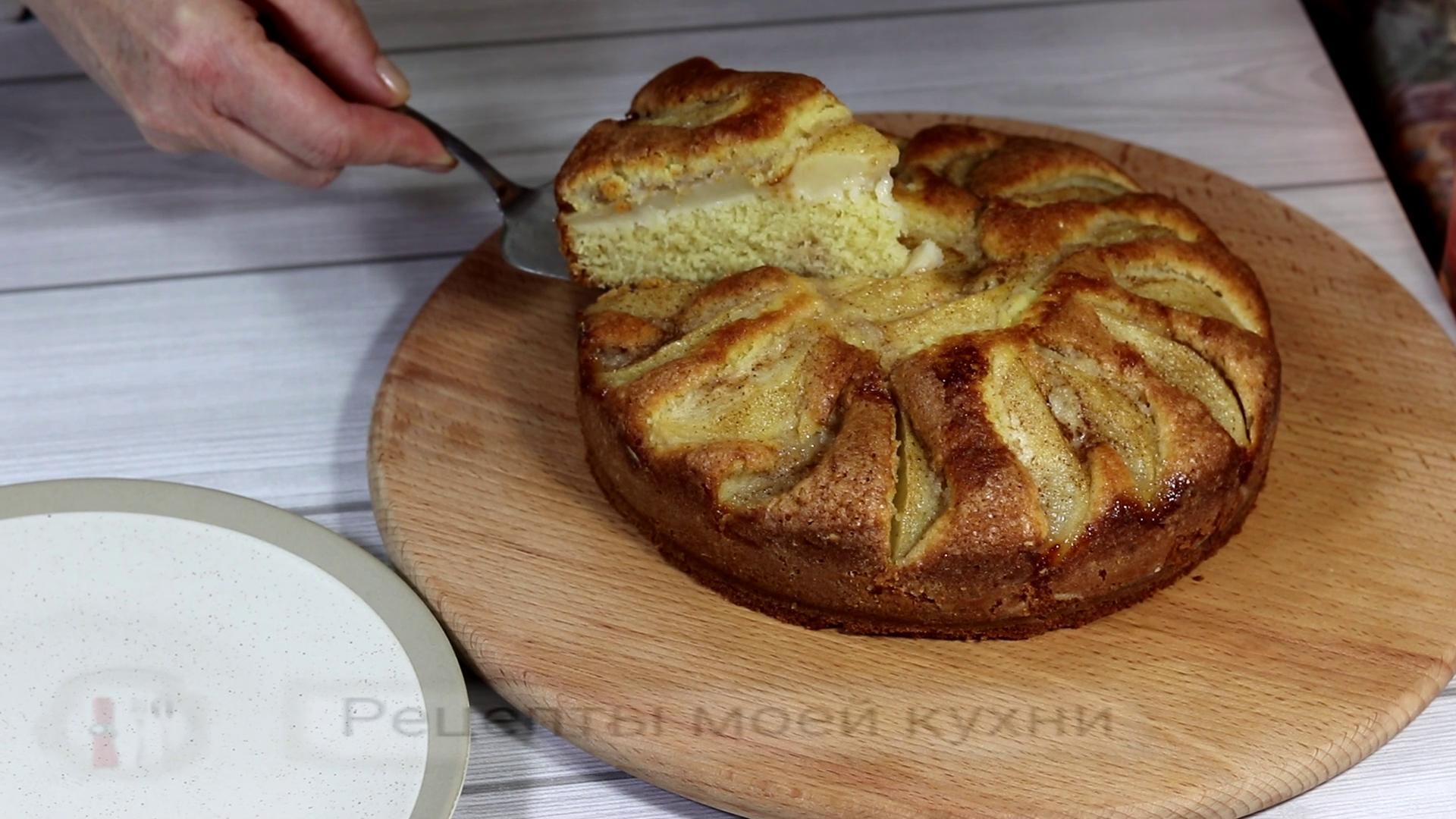 Almond pie with pears - My, Pie, Bakery products, Video, Longpost