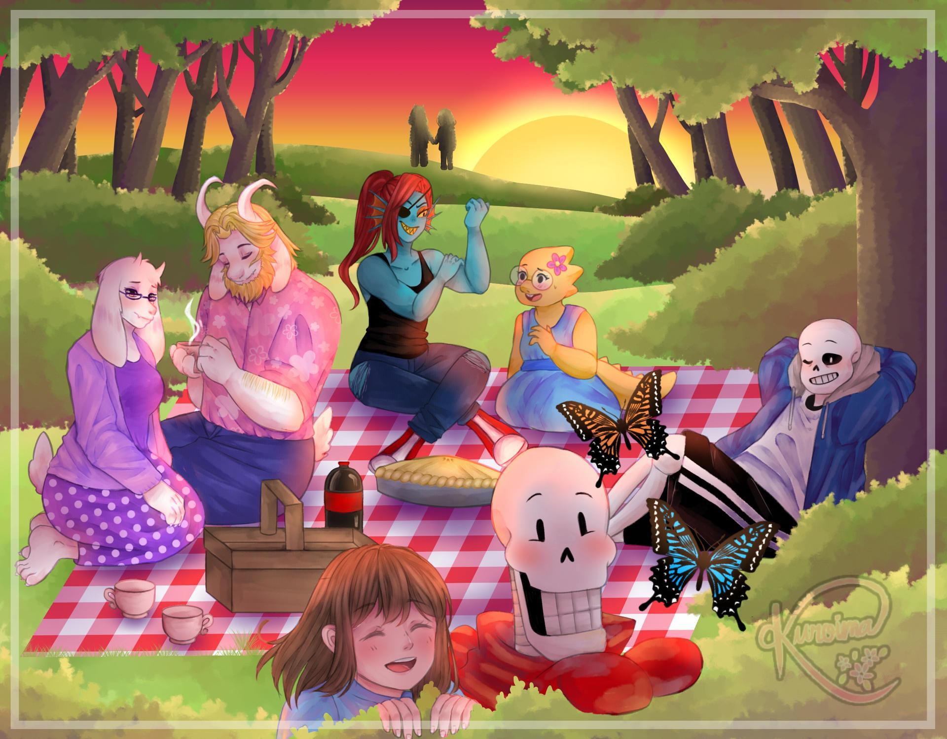 6th Anniversary Art Collection - Undertale, Frisk, Chara, Alltogether, Asriel, Sans, Papyrus, Asgore, , Undyne, Alphys, Games, Art, Longpost