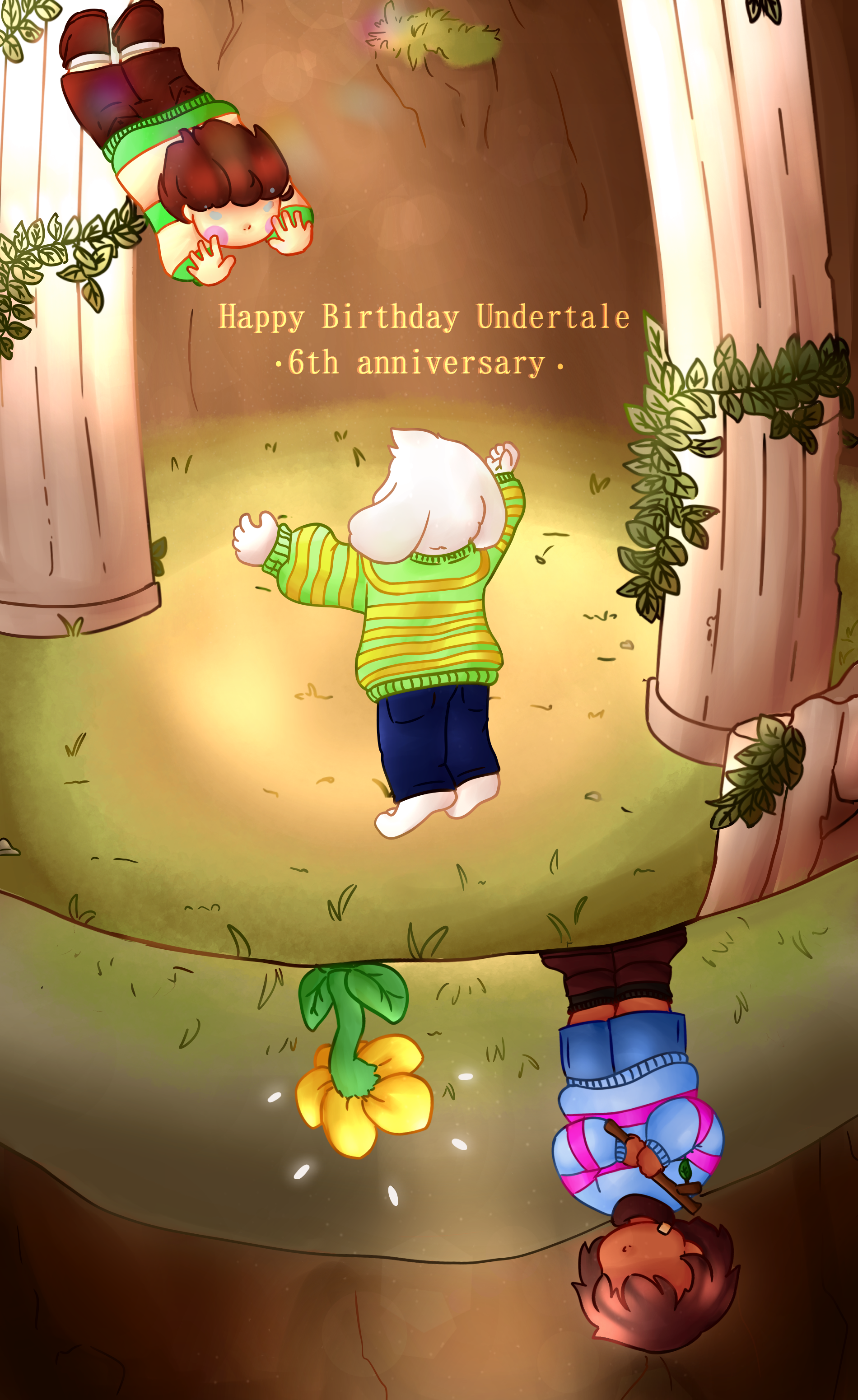 6th Anniversary Art Collection - Undertale, Frisk, Chara, Alltogether, Asriel, Sans, Papyrus, Asgore, , Undyne, Alphys, Games, Art, Longpost