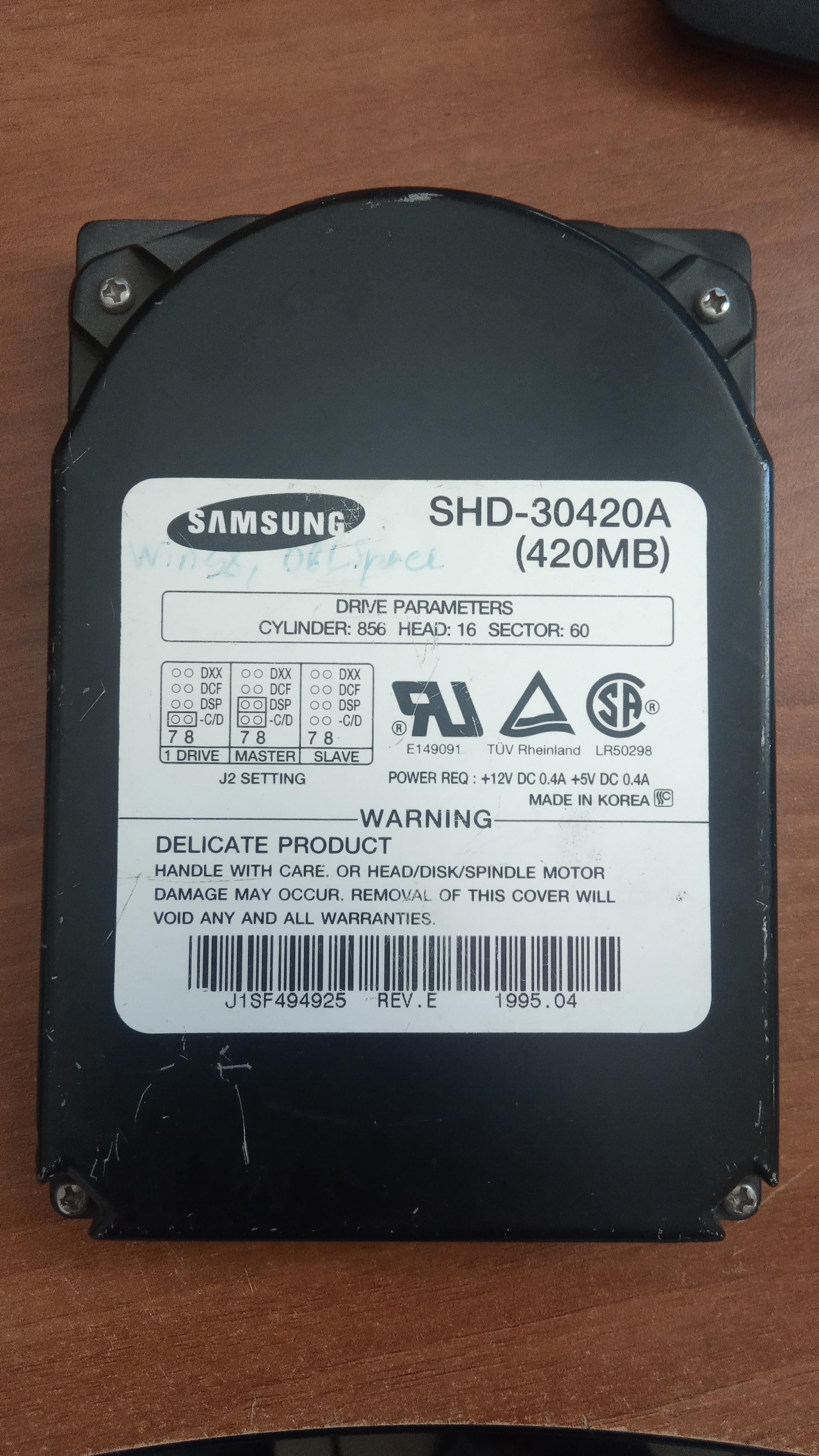 Запускаем старину Samsung SHD-30420A - Моё, Старое железо, Жесткий Диск, Samsung, Длиннопост