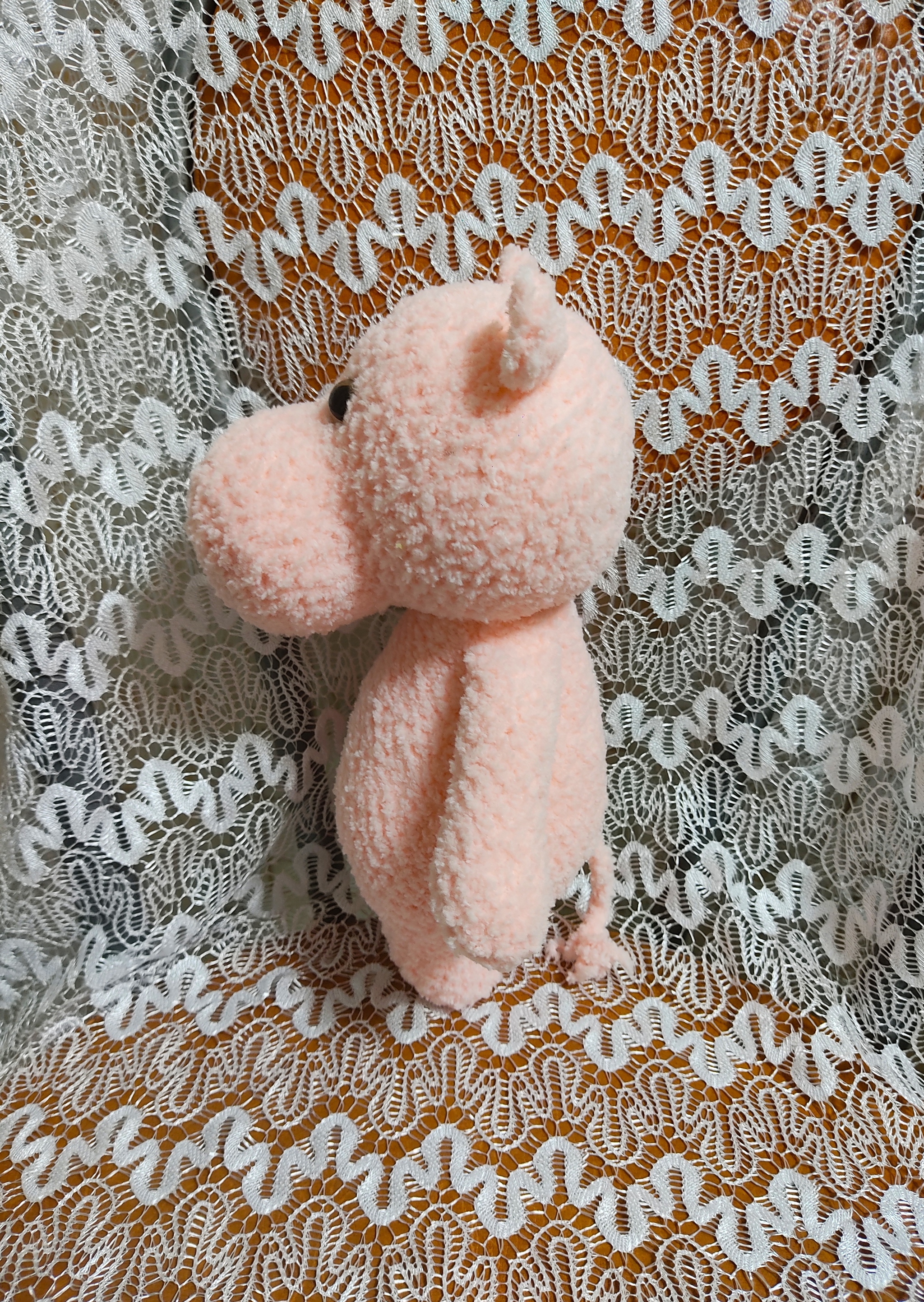 pink miracle - My, Needlework without process, Competition, Crochet, Knitting, Knitted toys, hippopotamus, Needleworkers give, Longpost