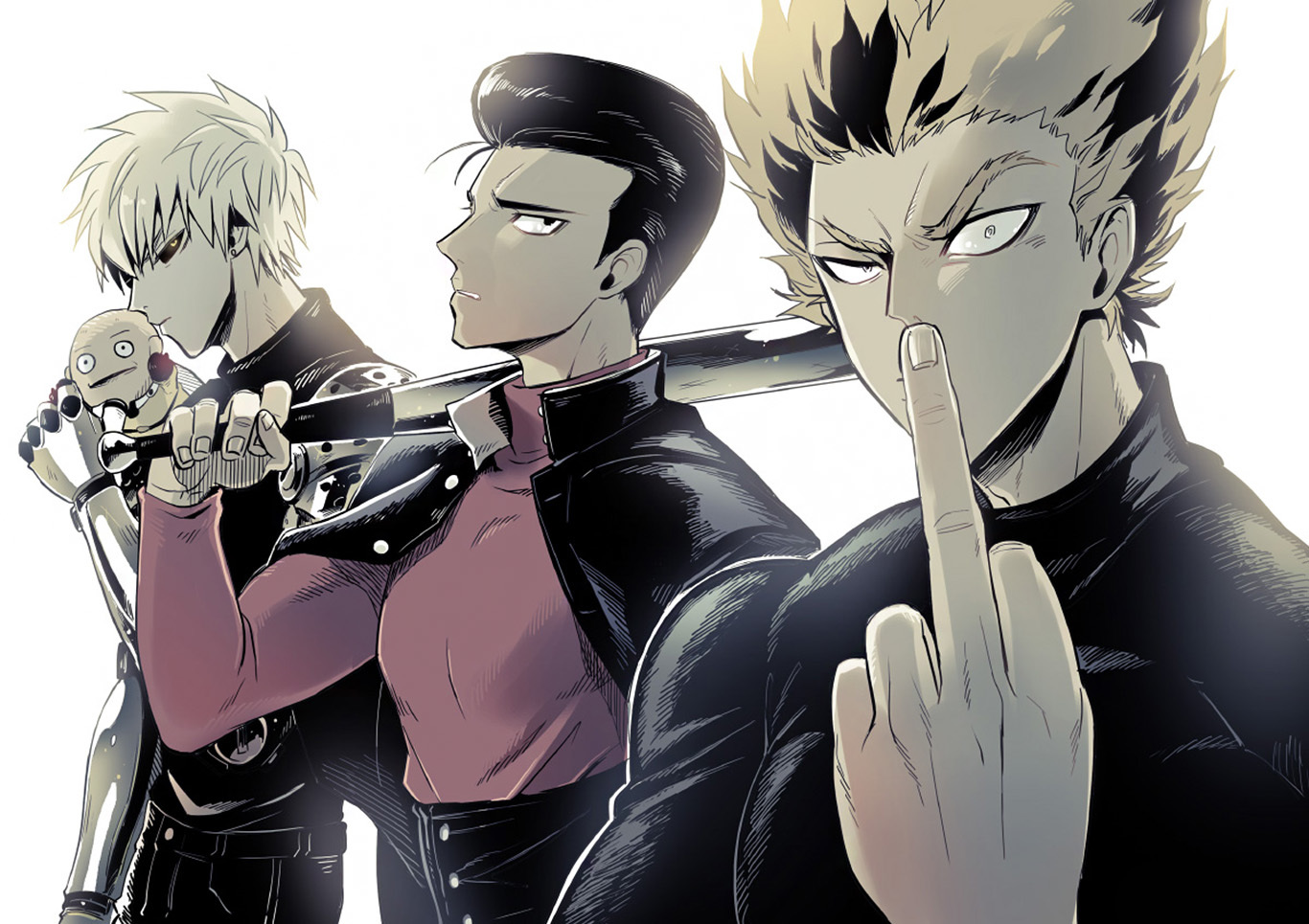 Who is stronger? - Anime art, Anime, Genos, Badoo, Garou