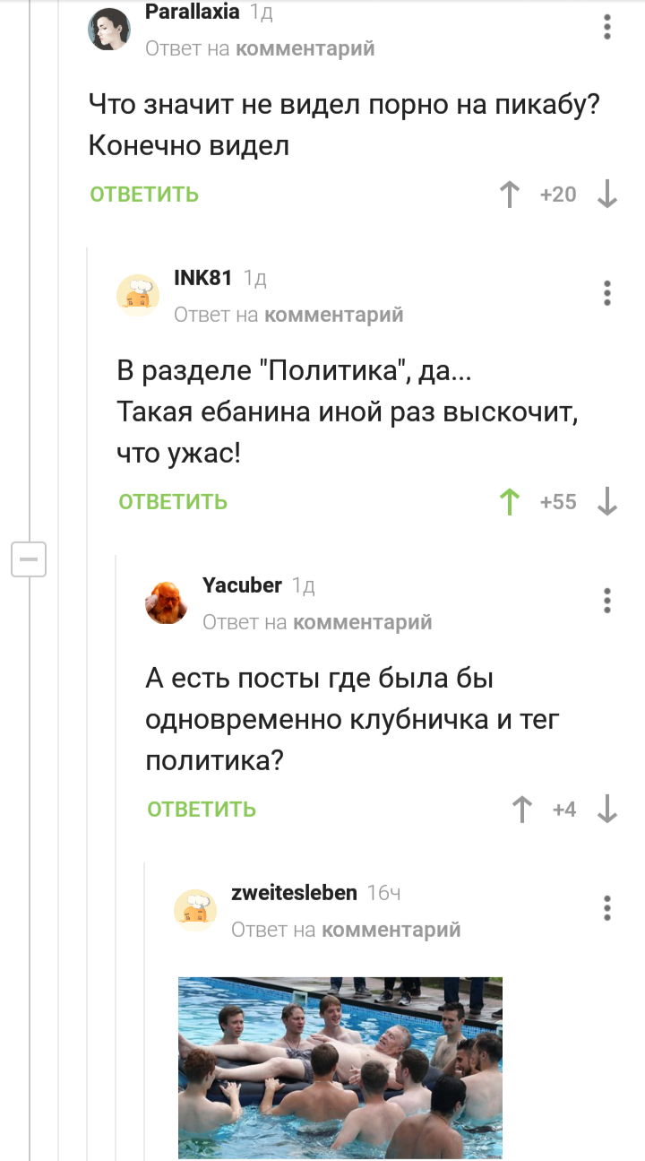 Политическая клубничка - Комментарии на Пикабу, Политика, Длиннопост, Скриншот