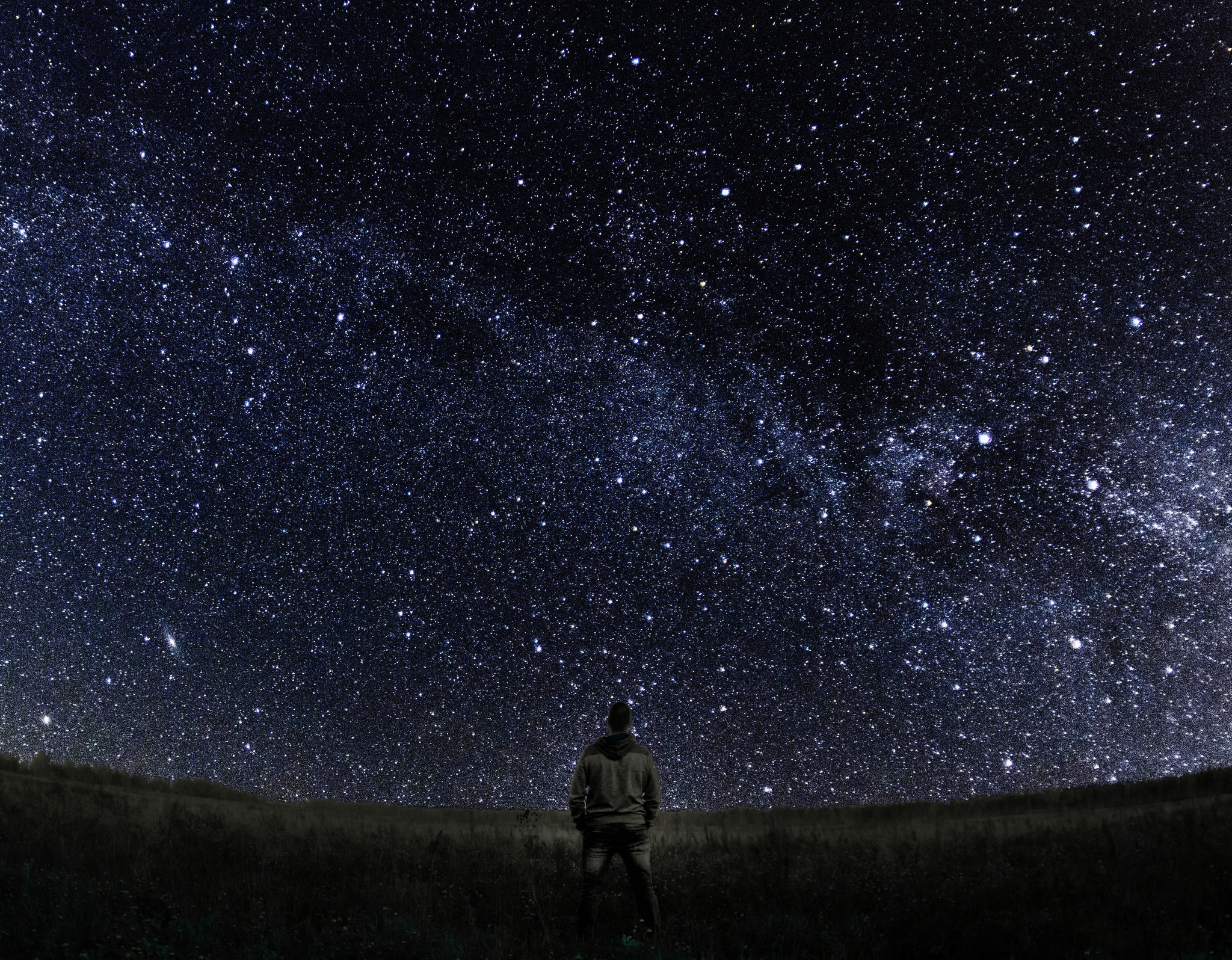 Stars - My, Milky Way, Night, Sky, Astrophoto, Stars, The photo, Photomanipulation