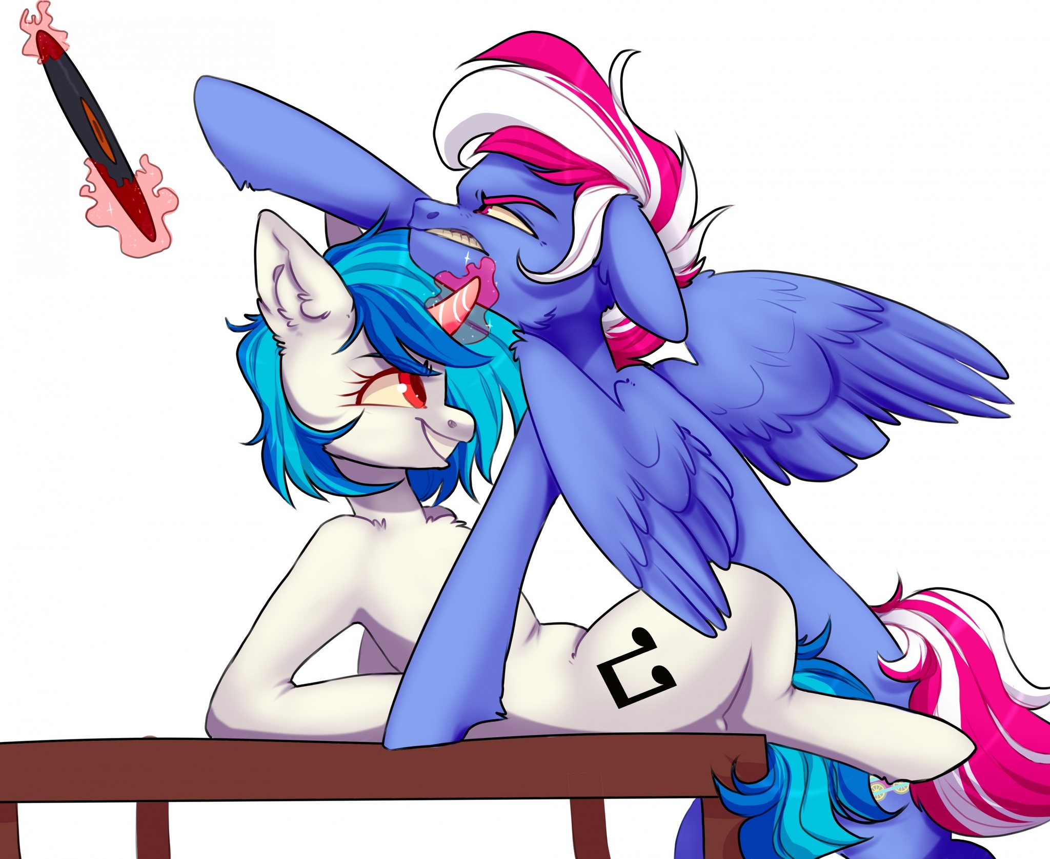 An interesting way to watch a stallion - NSFW, My little pony, Vinyl scratch, Original character, MLP Edge